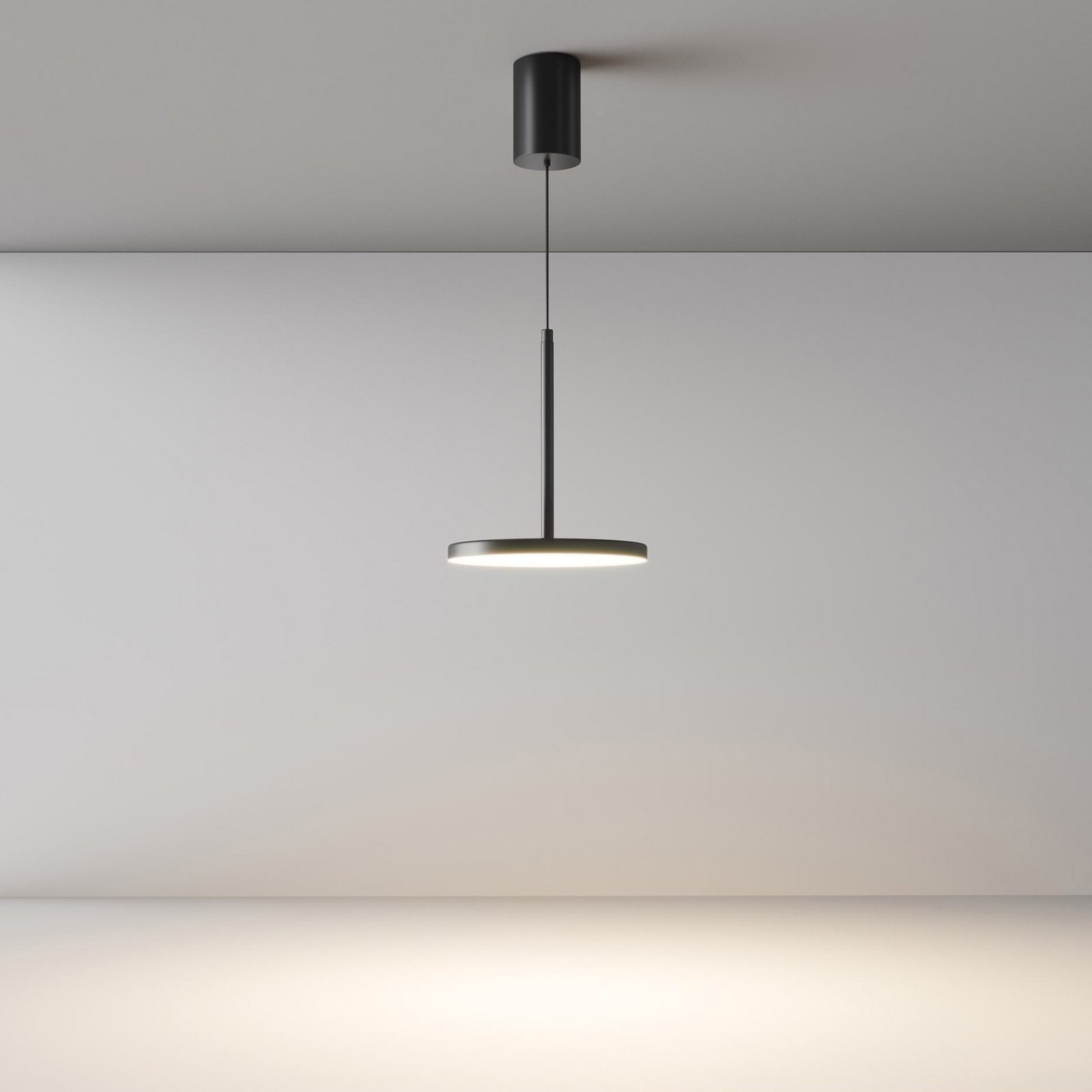 Maytoni LED pendant light Plato, black, Ø 18.5cm, aluminium