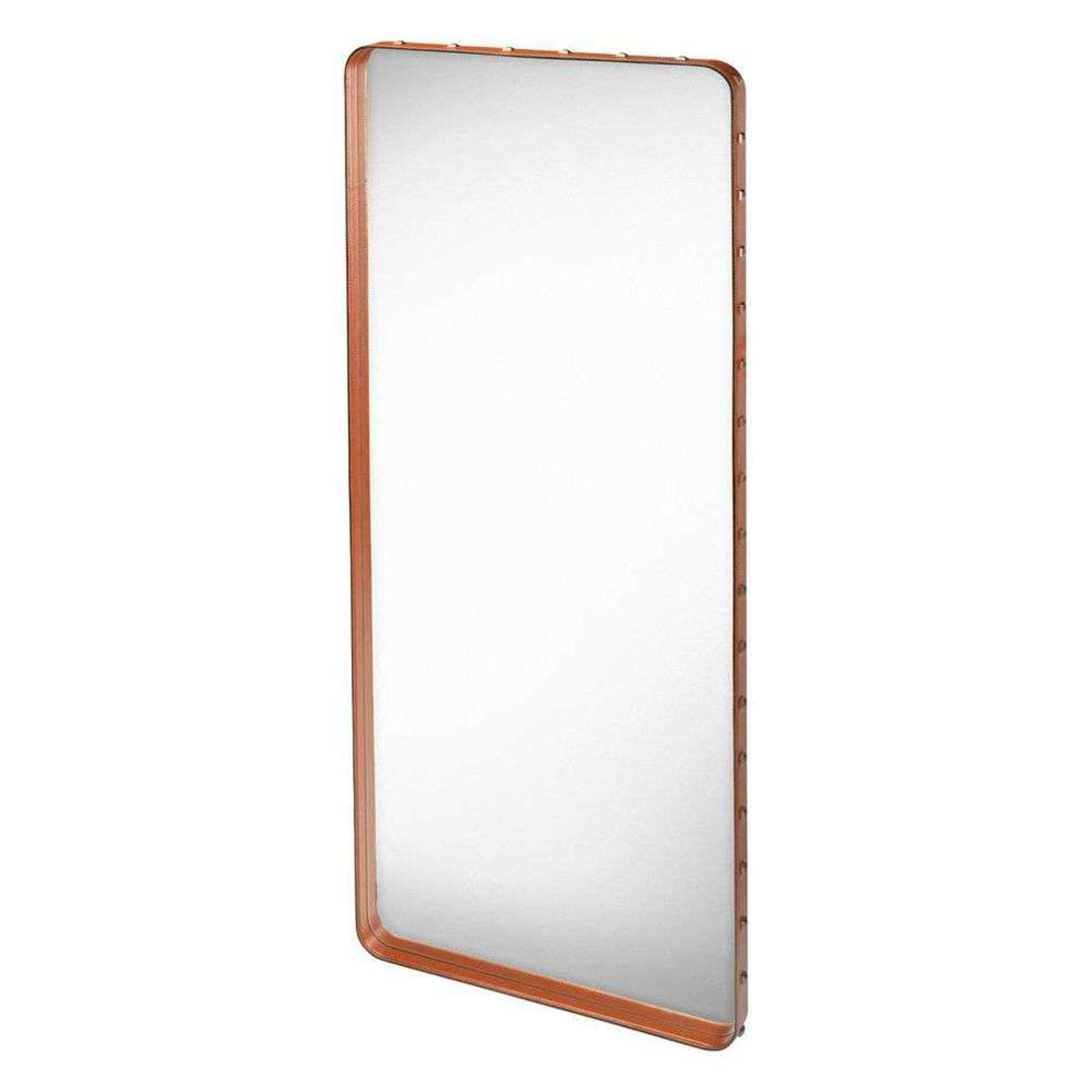 Adnet Wall Mirror Rectangular 65X115 Tan Leather - GUBI