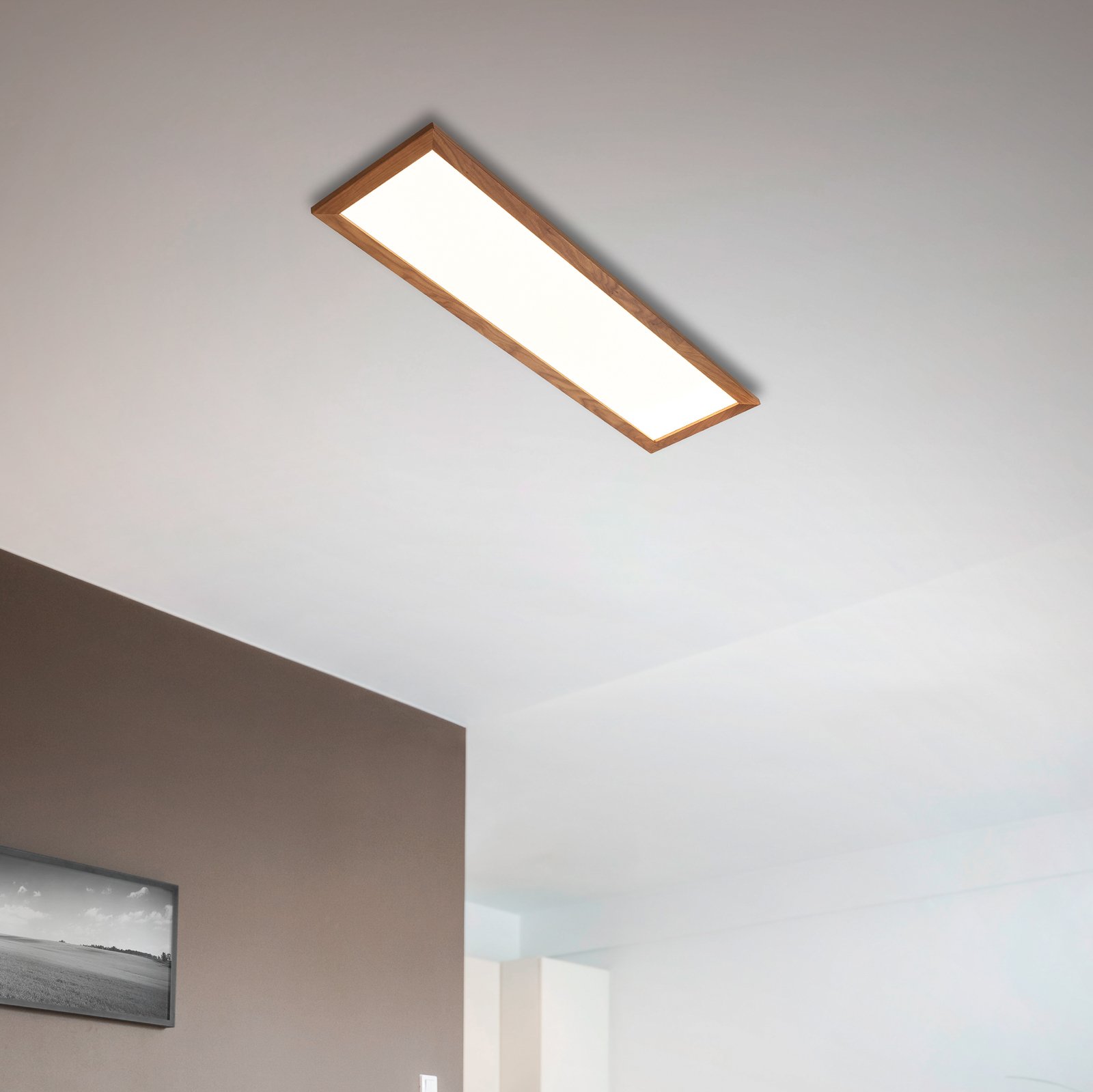 Quitani Aurinor LED paneel, walnoot, 125 cm