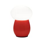 Candeeiro de mesa Freddy, vermelho, altura 30 cm, vidro soprado, E27