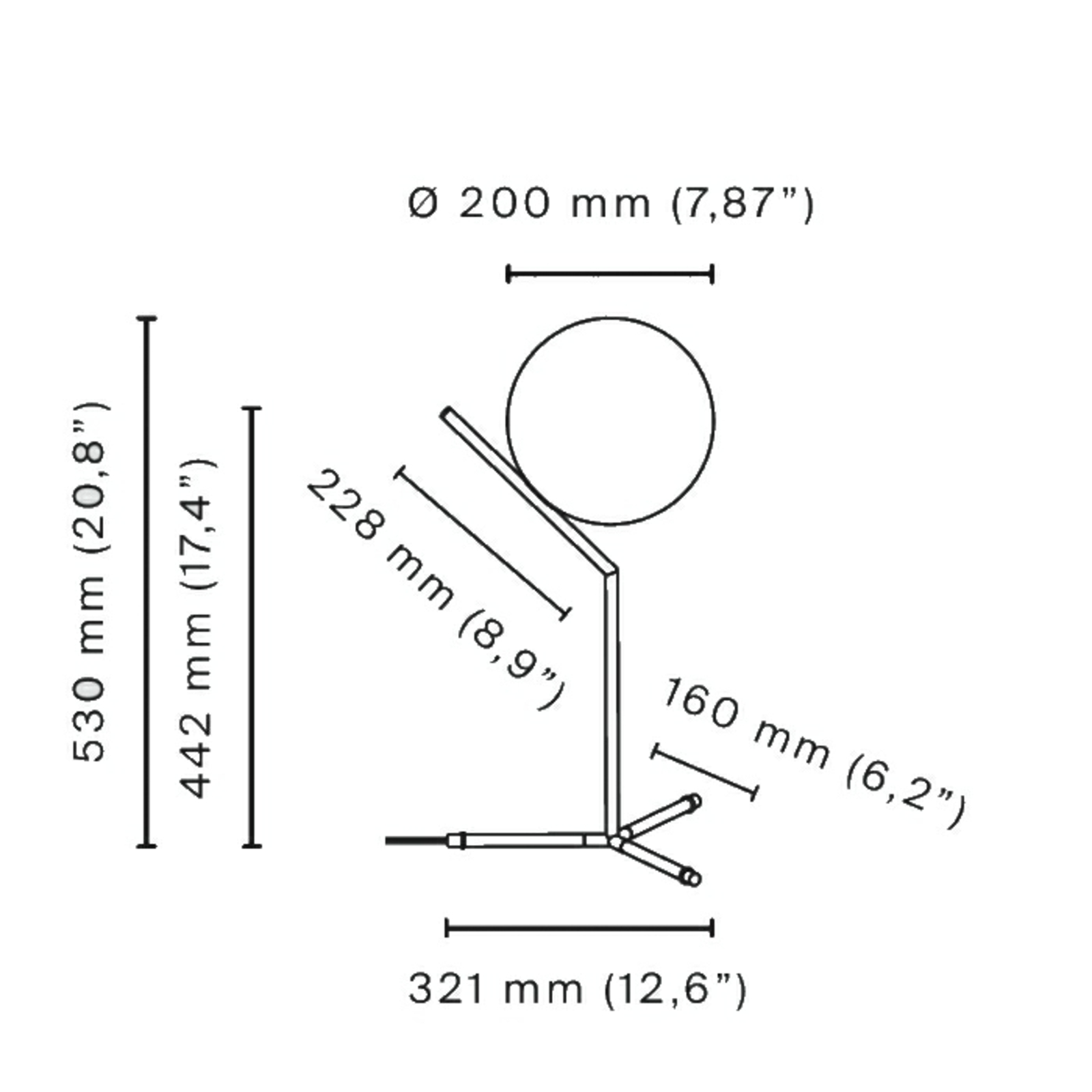 IC T1 Lampă de Masă High Brass - Flos