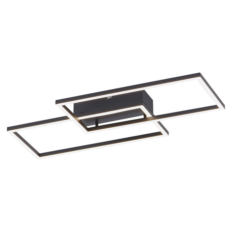 Lampa sufitowa LED Iven, czarna 2-pkt. prostokąt