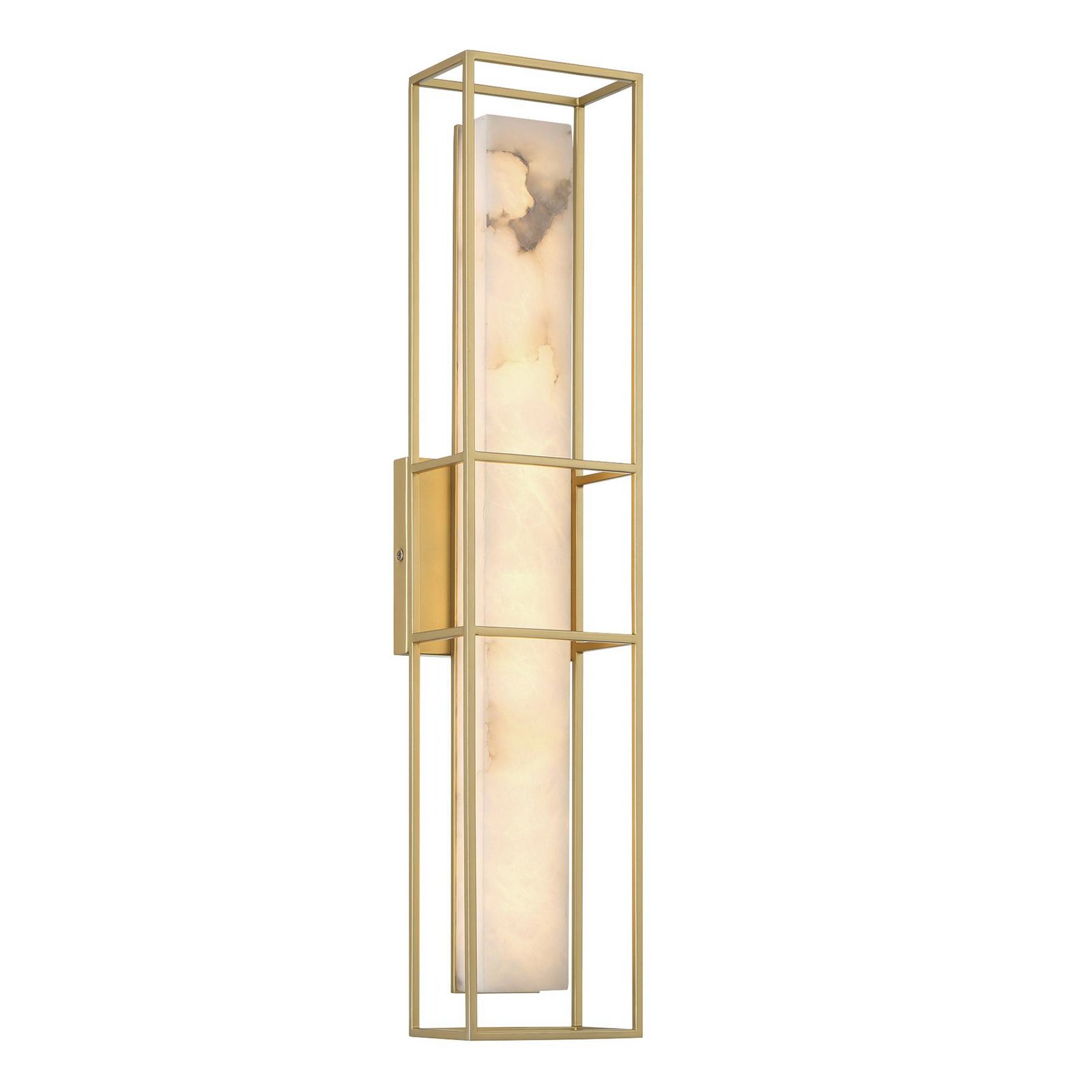 BLAKLEY LED outdoor wall lamp, gold/alabaster, height 61 cm, IP44