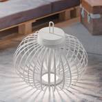 JUST LIGHT. Lampe de table LED rechargeable Akuba, blanc, 33 cm, bambou