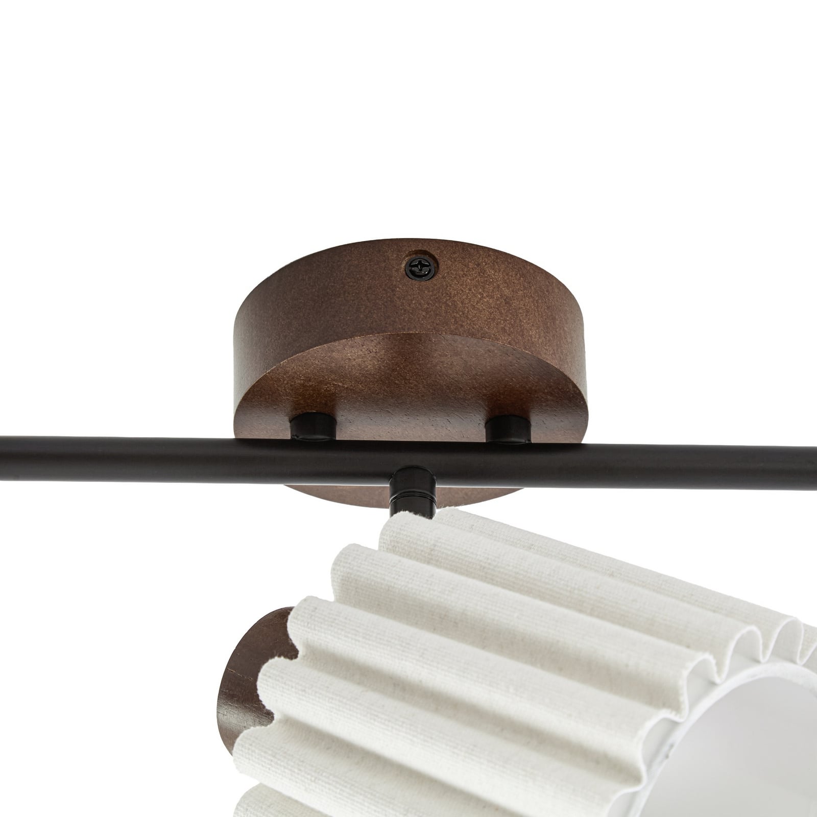 Faretto da soffitto Shiloh, noce/beige, a 3 luci, legno di noce - Lindby Faretto da soffitto Shiloh, noce/beige, a 3 luci, legno di noce - Lindby