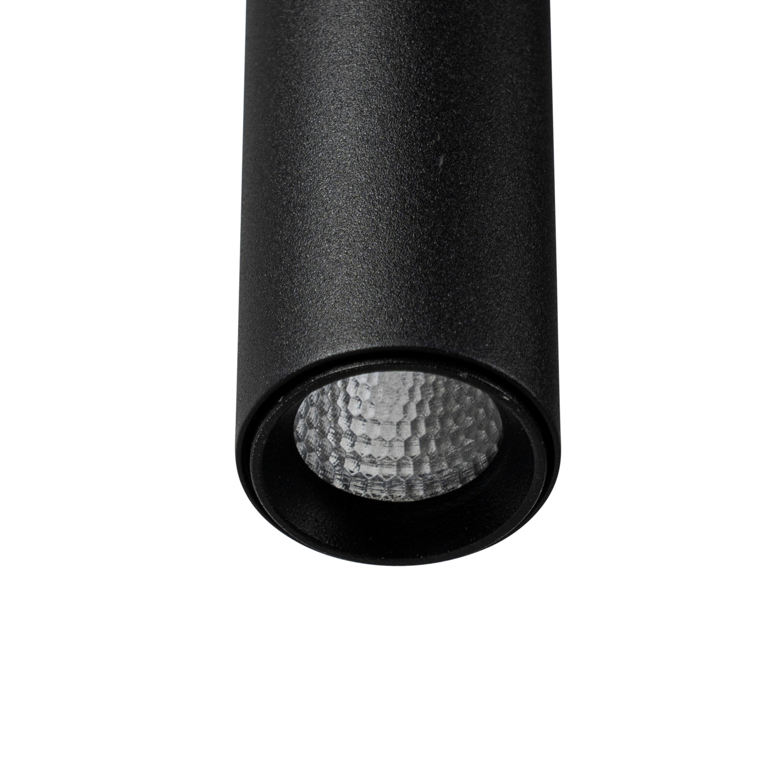 Lindby LED závěsné svítidlo Lumaro, černé, Ø 3 cm, hliník, 48V