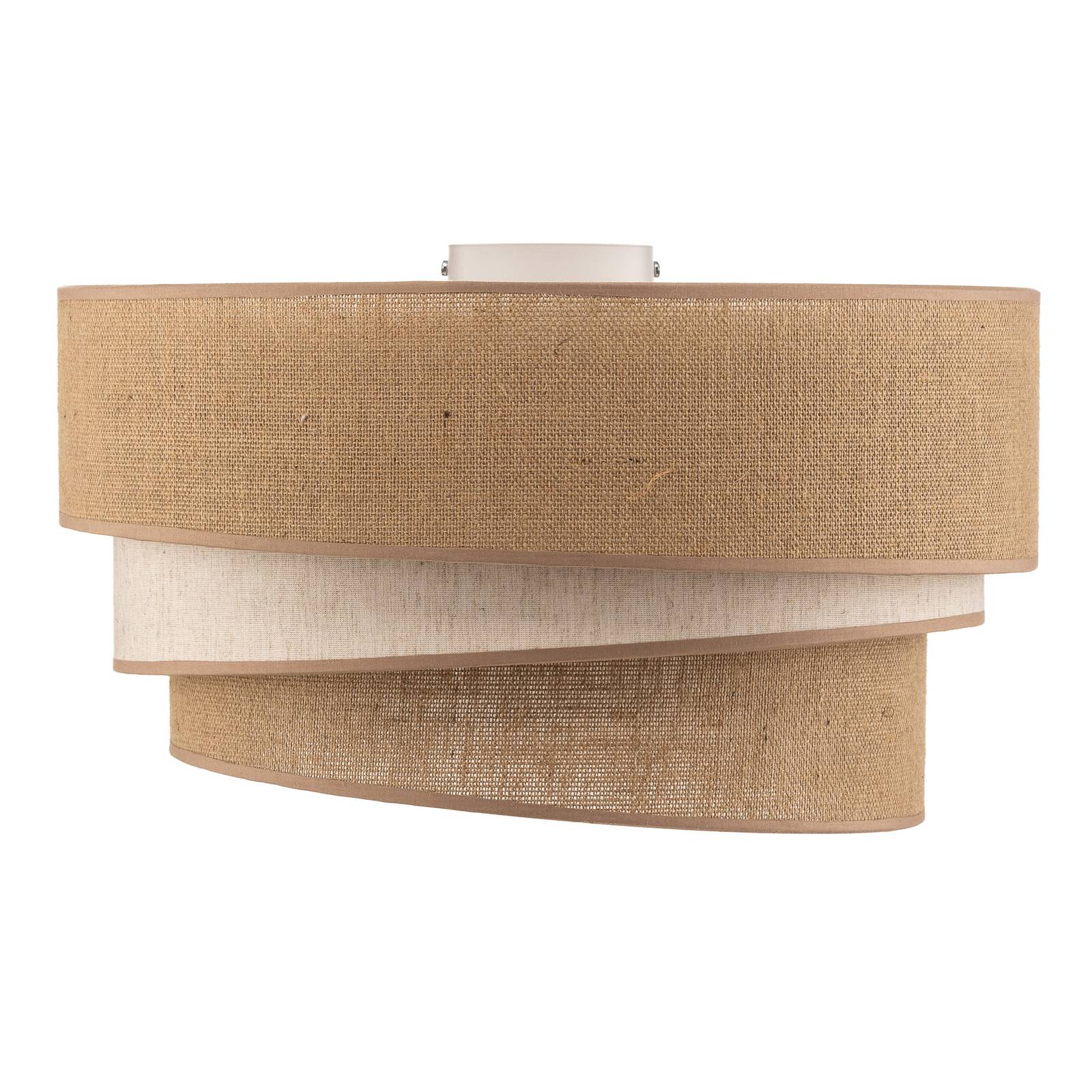 Lampa sufitowa Trio jute, naturalny brąz/biały, Ø45cm