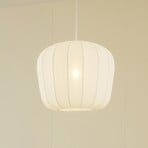 Viseća lampa Lindby Helin, bijela, Ø 35 cm, tkanina