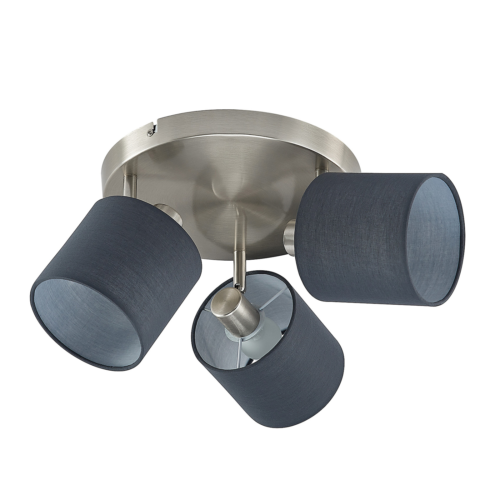 Lindby Darima plafondspot, 3-lamps, grijs