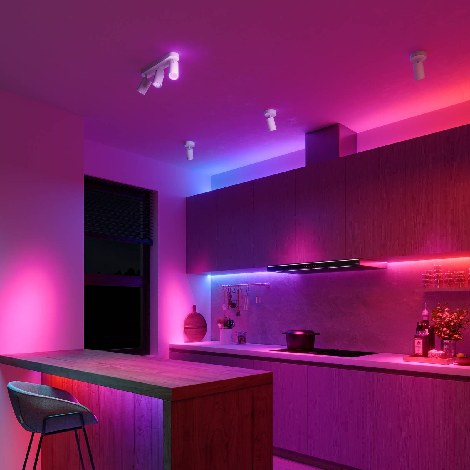 Calex Smart Deckenspot weiß Länge 37 cm 3-flg. GU10-LED RGBW günstig online kaufen