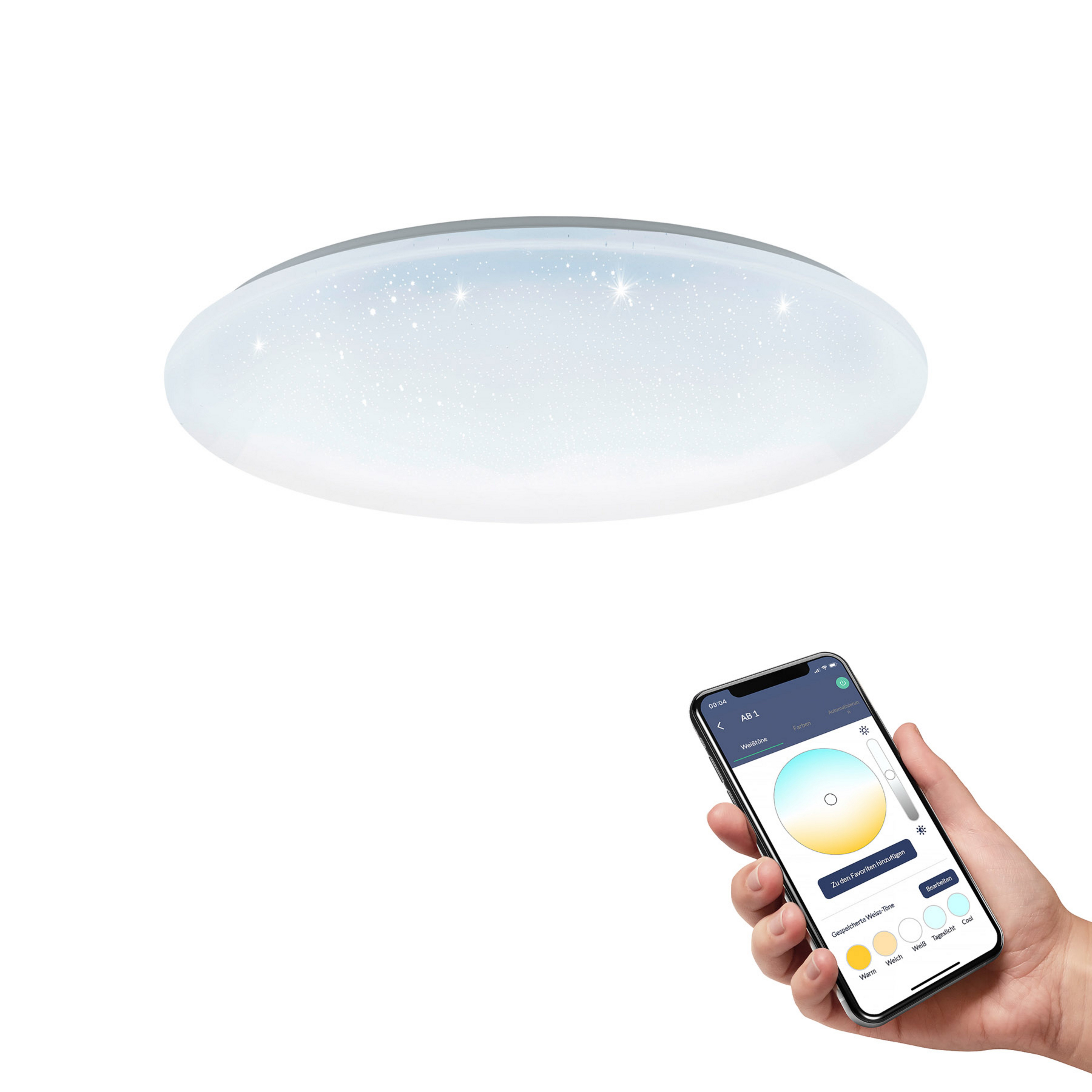 EGLO connect Deckenlampe Totari-Z, Ø56cm, 32W,Kristalleffekt