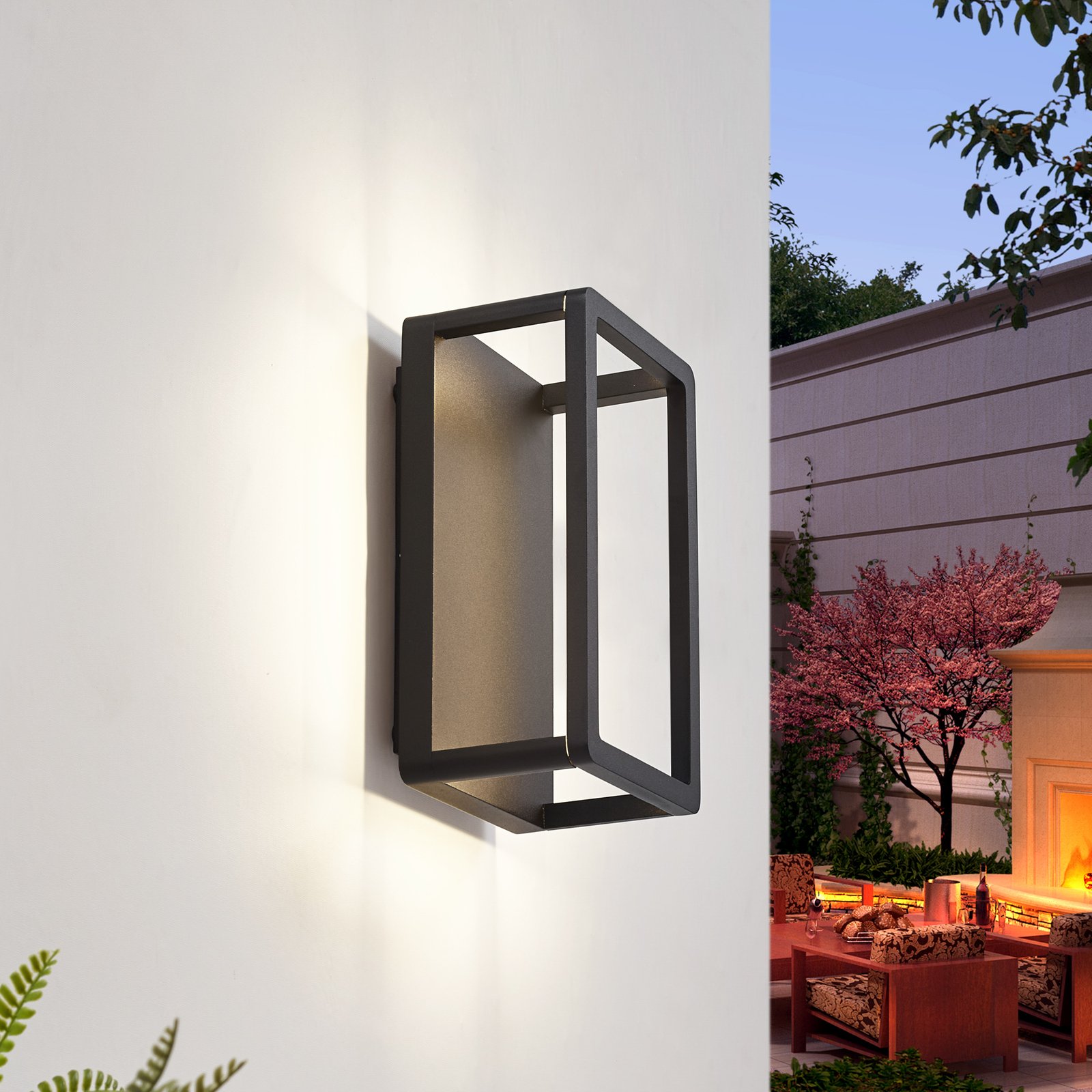 Thorvid LED Na zewnątrz Lampa Ścienna H26 Czarny - Lucande