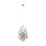 Peacock pendant light, chrome/clear, crystal glass, Ø 37 cm, G9