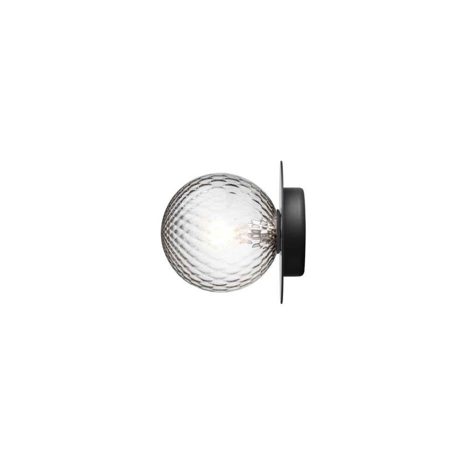 Nuura wandlamp Liila 1 IP44 Ø 16 cm, zwart/helder