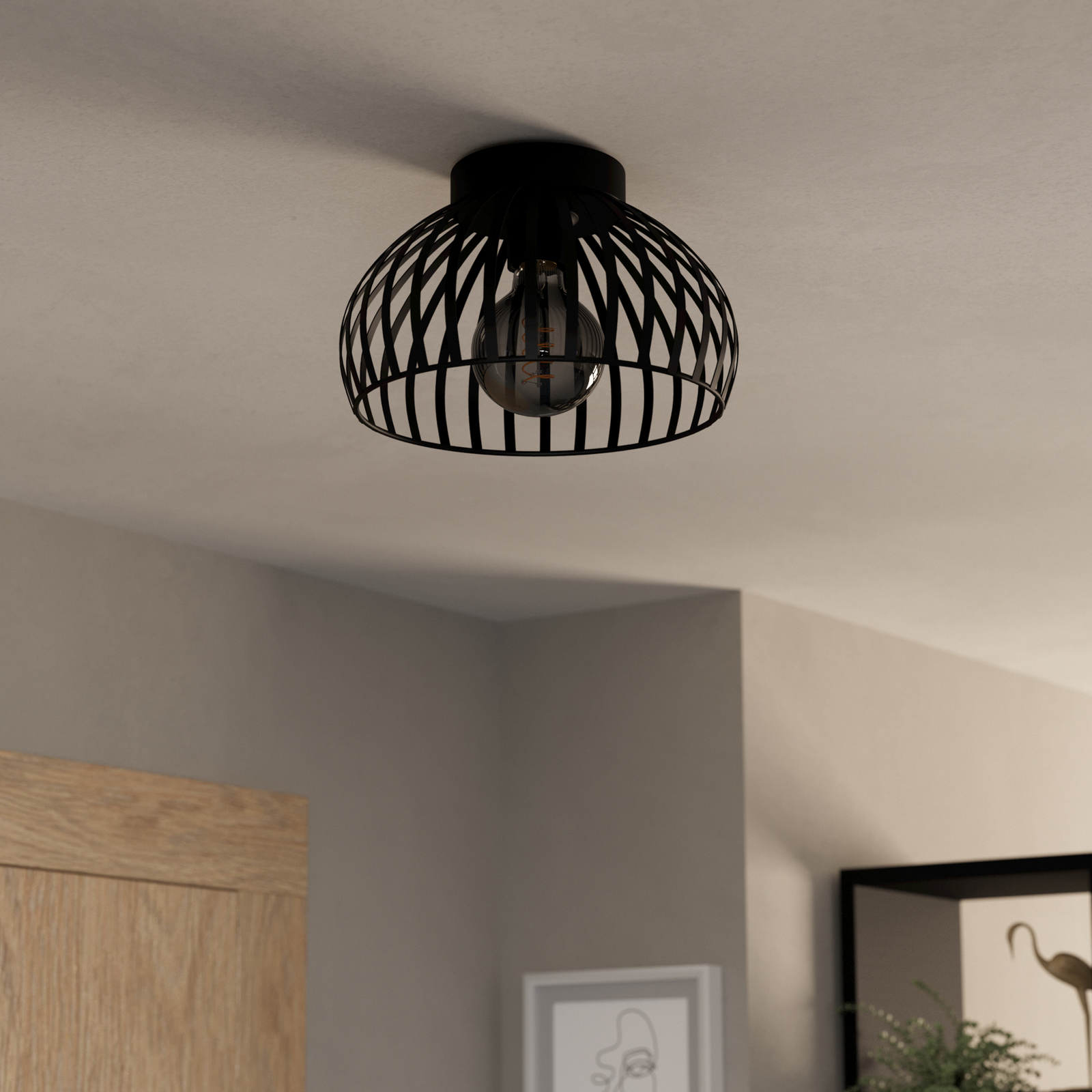 EGLO Mogano 3 φωτιστικό οροφής, κλουβί, Ø28cm