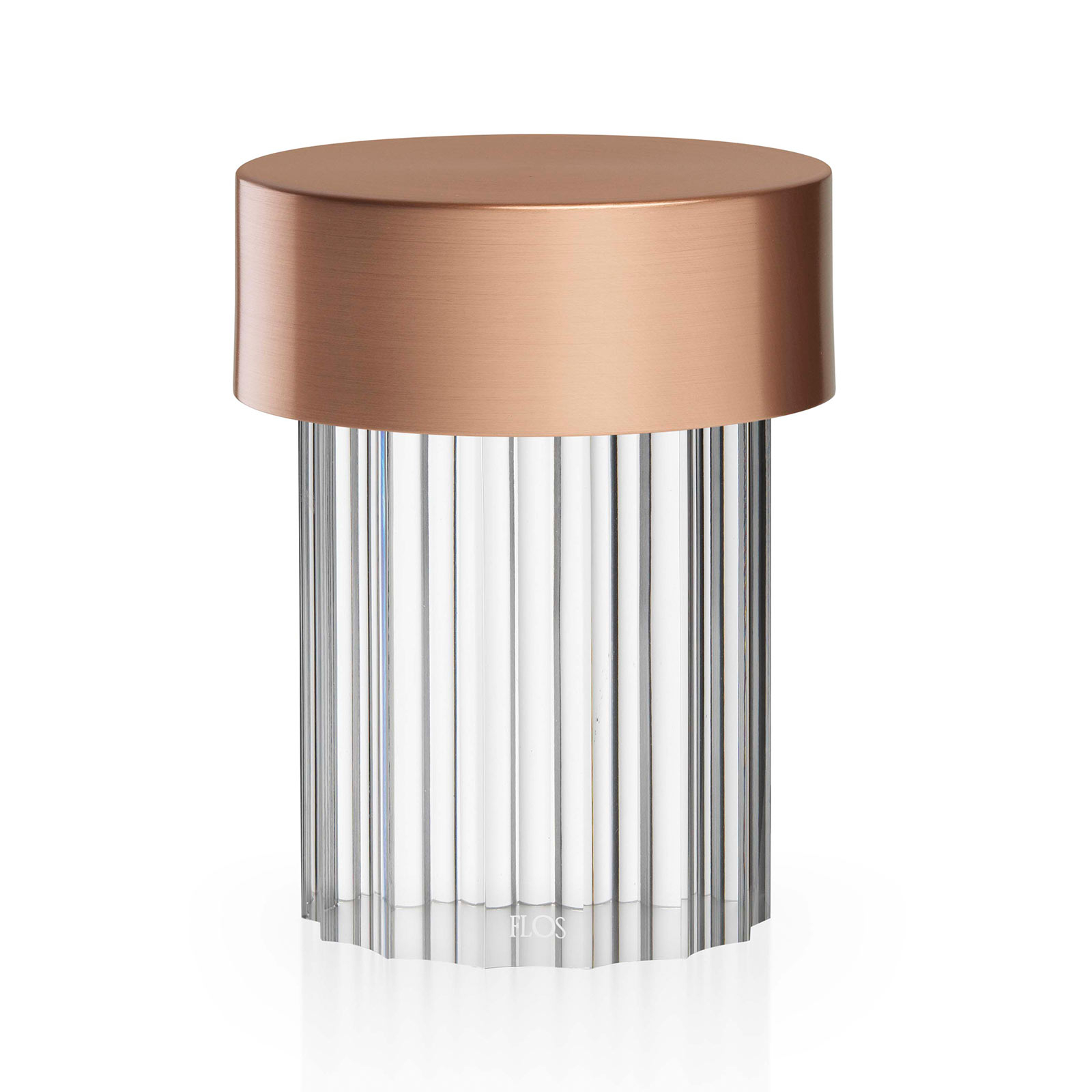 FLOS LED-Akkutischleuchte Last Order, geriffelt, Glas, IP20