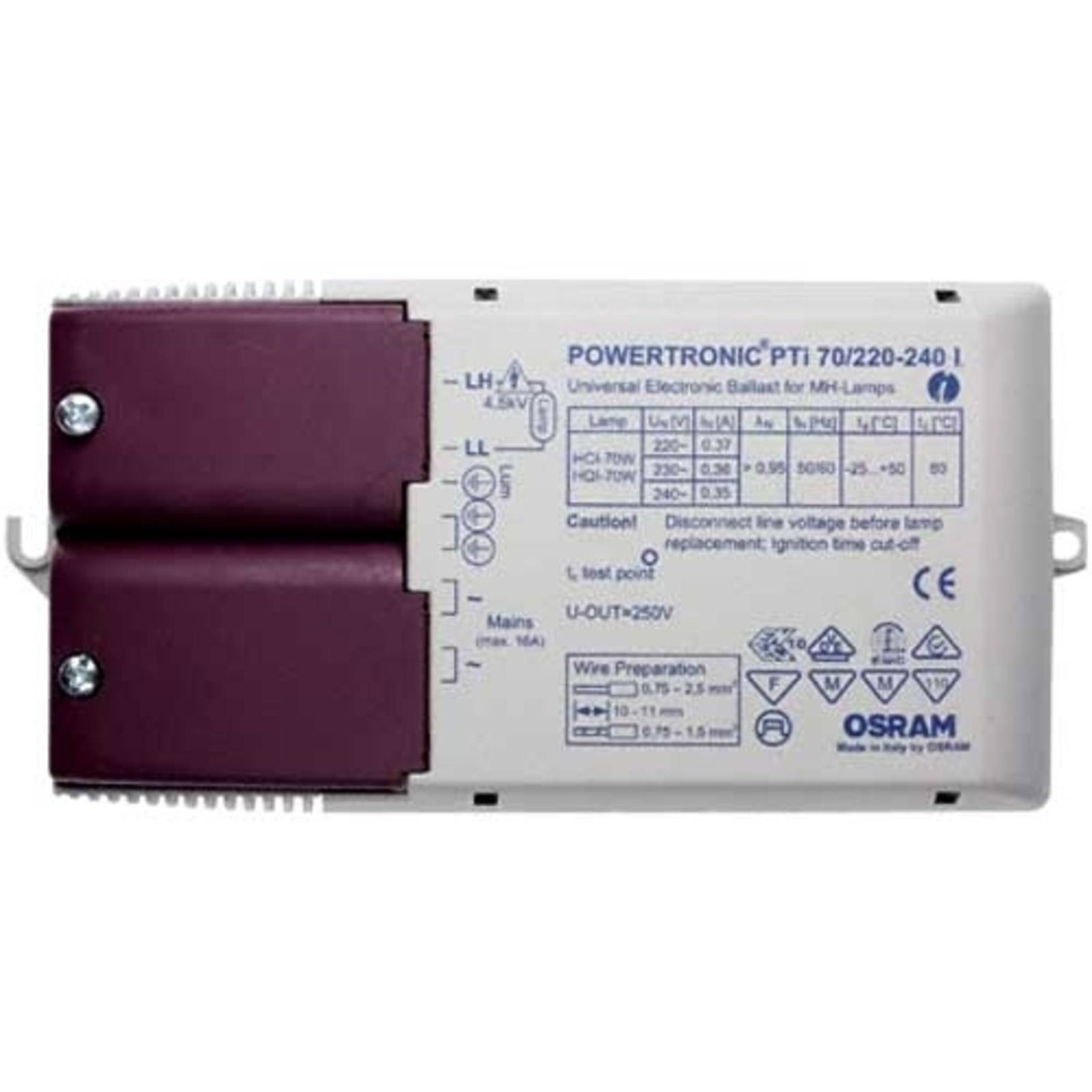 – Elektronisk forkobling PTi 70/220-240 I