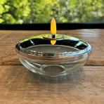 Lámpara decorativa LED Lia, cromada, recargable, cristal, plástico