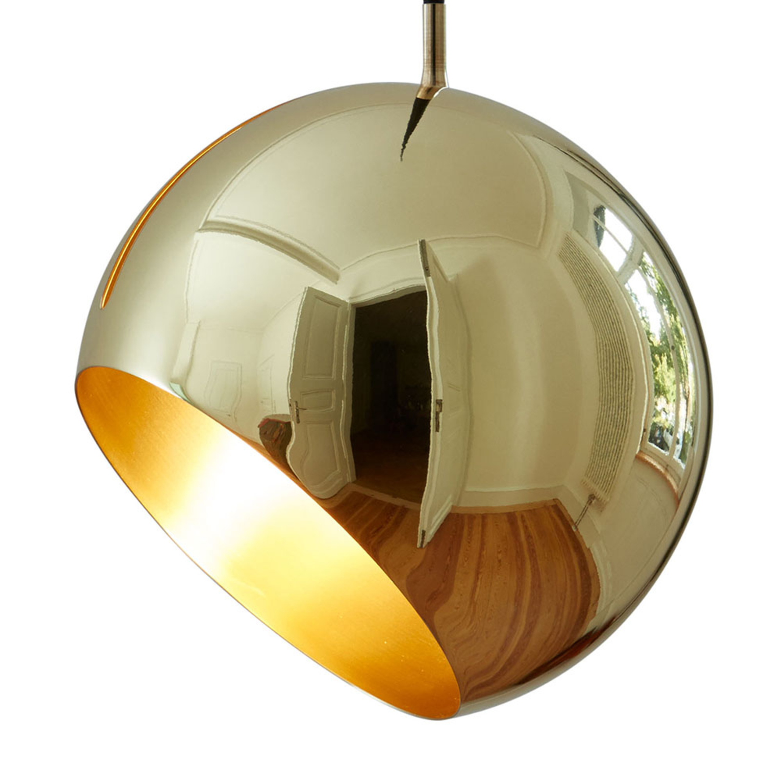 Nyta Tilt Globe Brass hanging light, 3 m cable