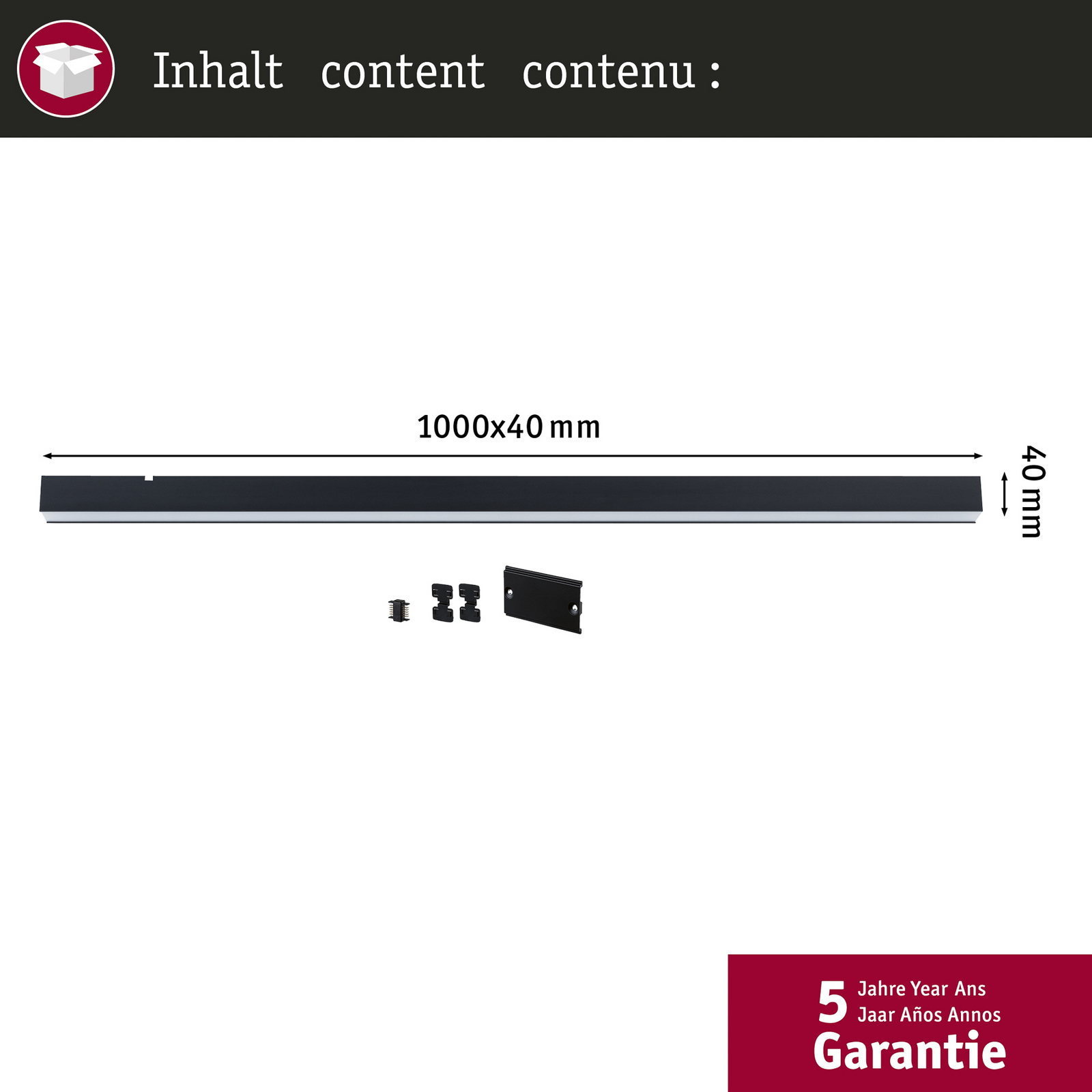 Paulmann LED gaismas sloksne Linion, melna, 100 cm, 3000 K