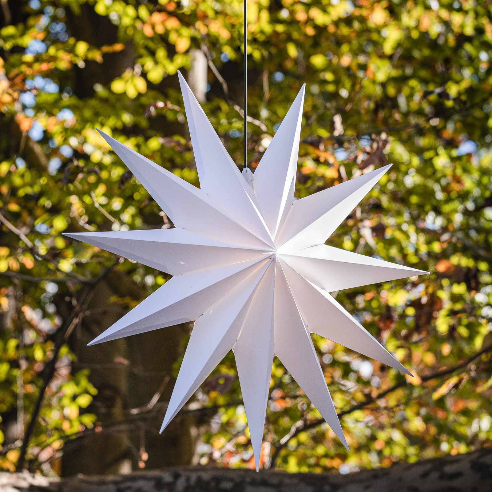 Hvězda Jumbo, venkovní, 11 cípů, Ø 100 cm bílá