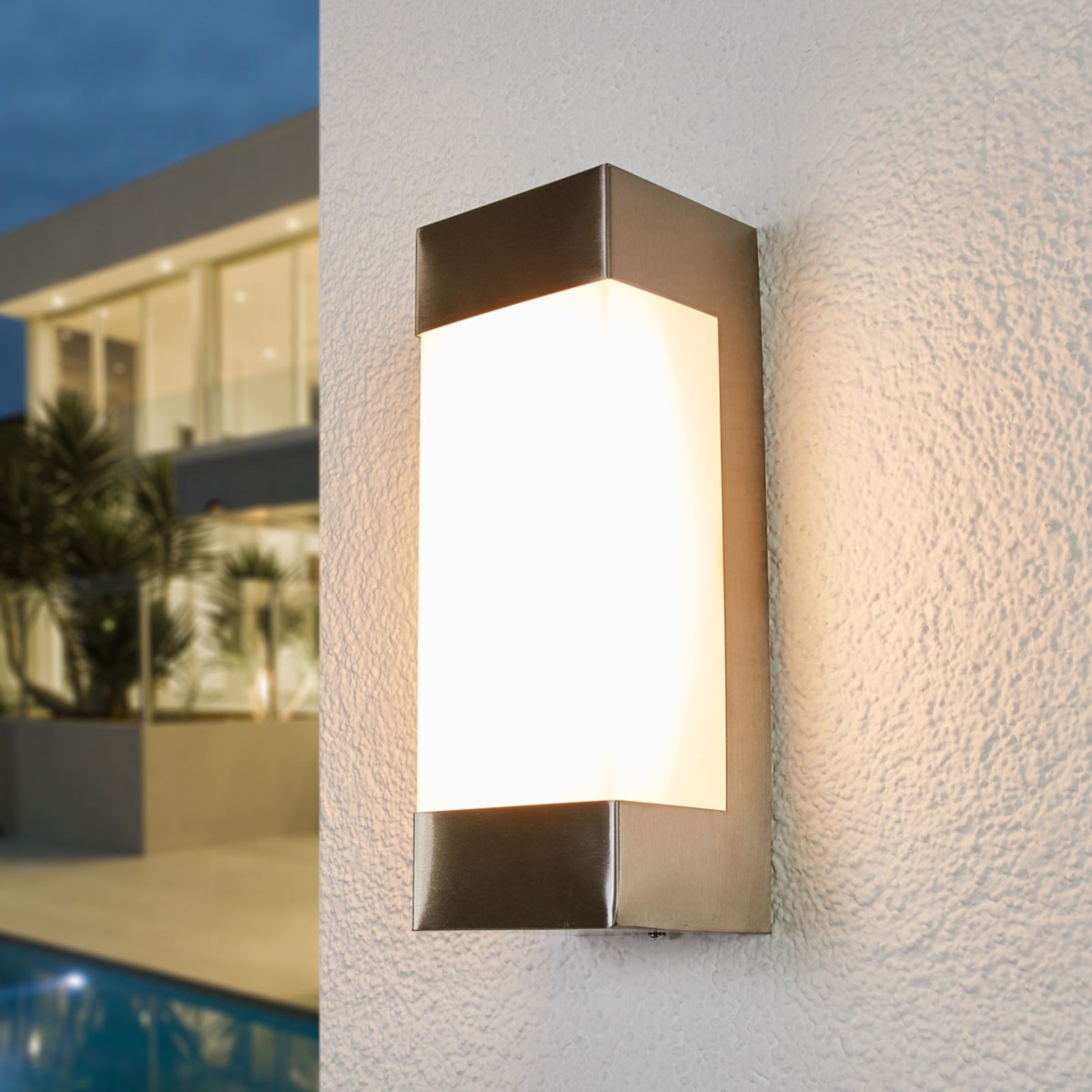 Severina LED Outdoor Wall Lamp Stainless Steel/White - Lindby