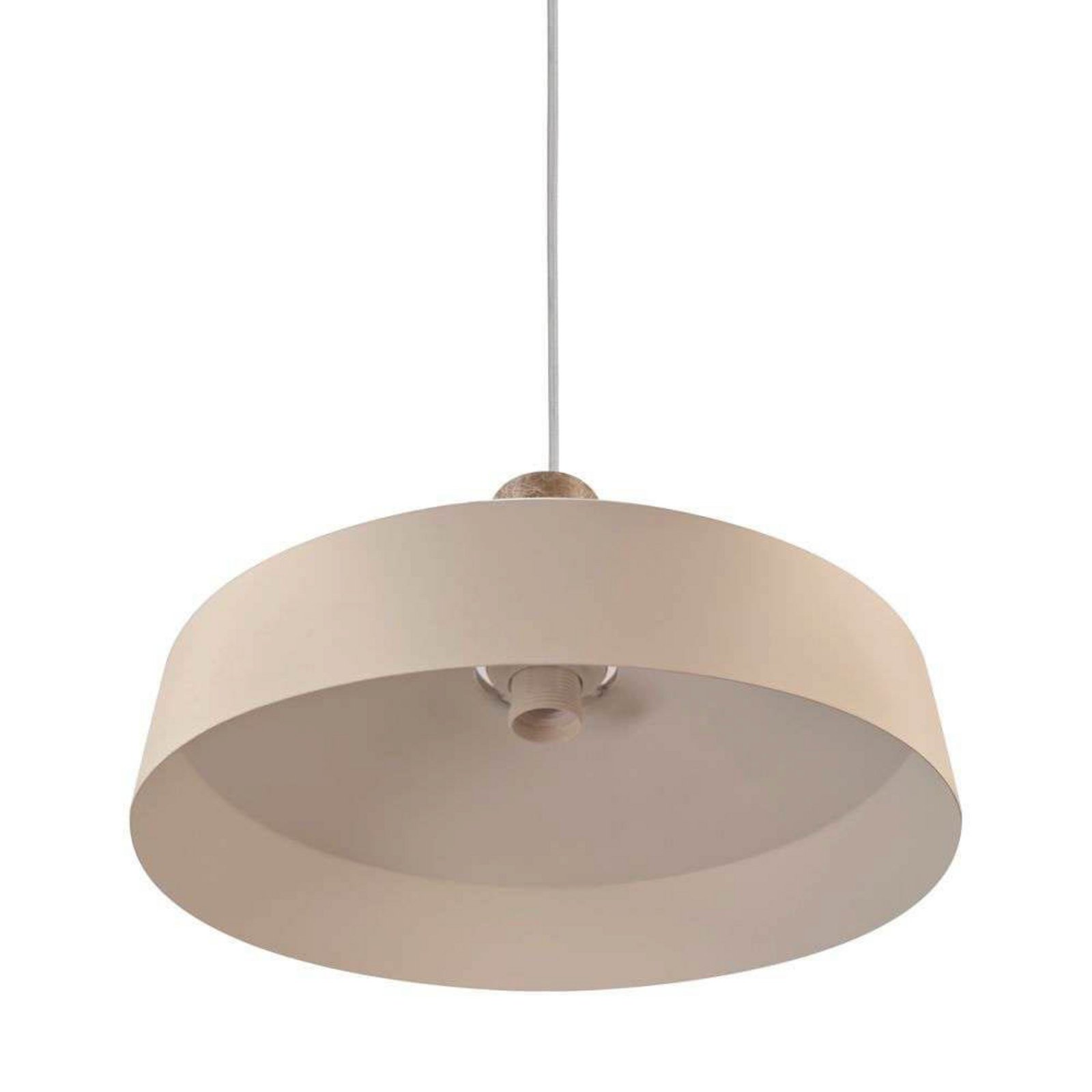 Pendellampe Elvas, beigefarben, Ø 37 cm, Metall/Marmor