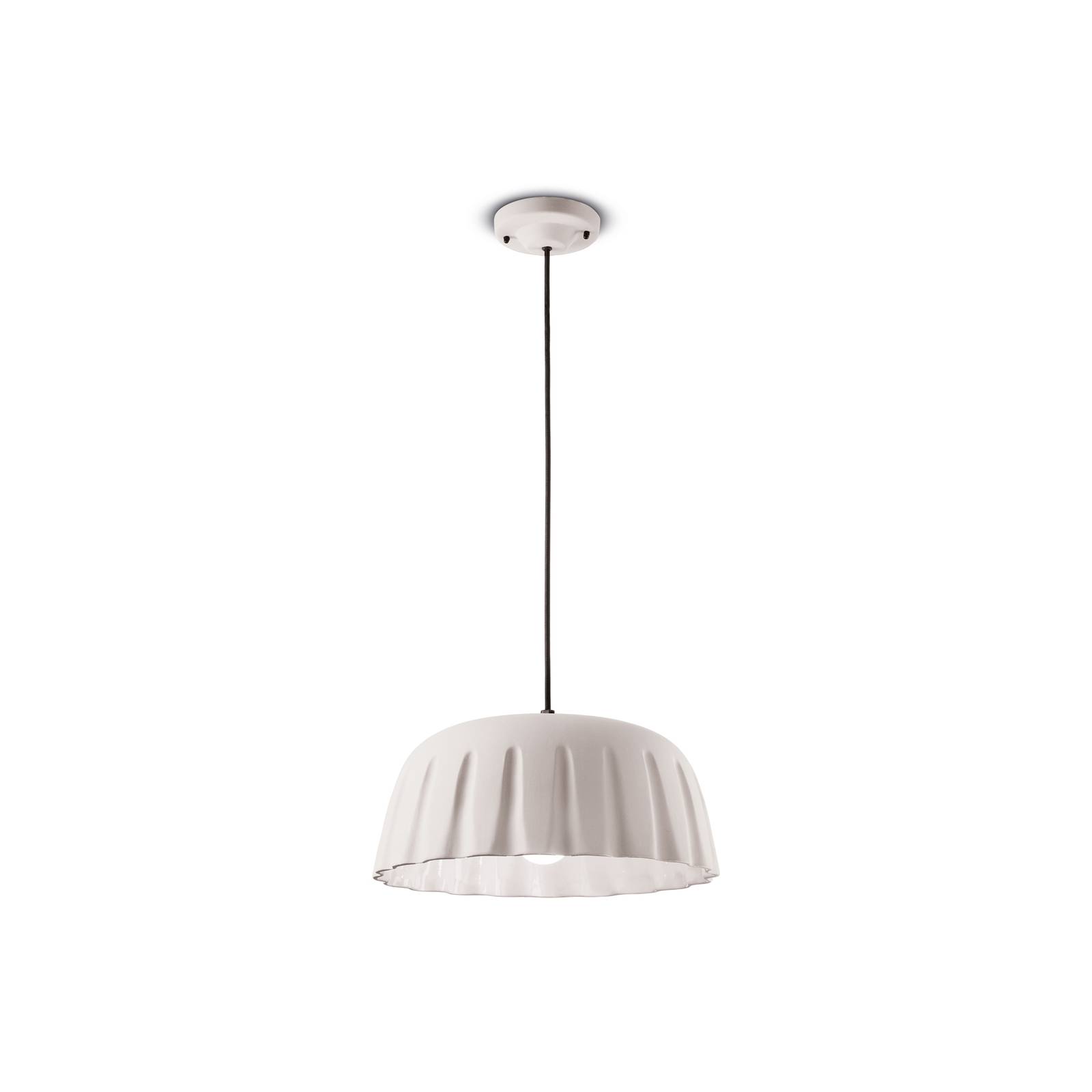 E-shop Závesná lampa Madame Gres keramická výška 18 cm, biela