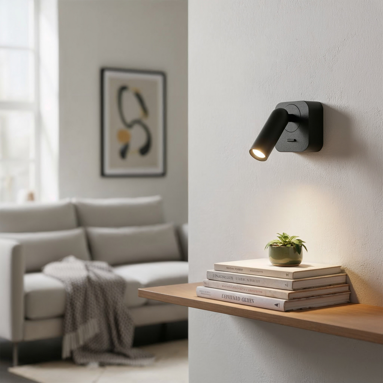 Spot mural LED Ideal Lux Bean, noir, largeur 7 cm, métal Spot mural LED Ideal Lux Bean, noir, largeur 7 cm, métal