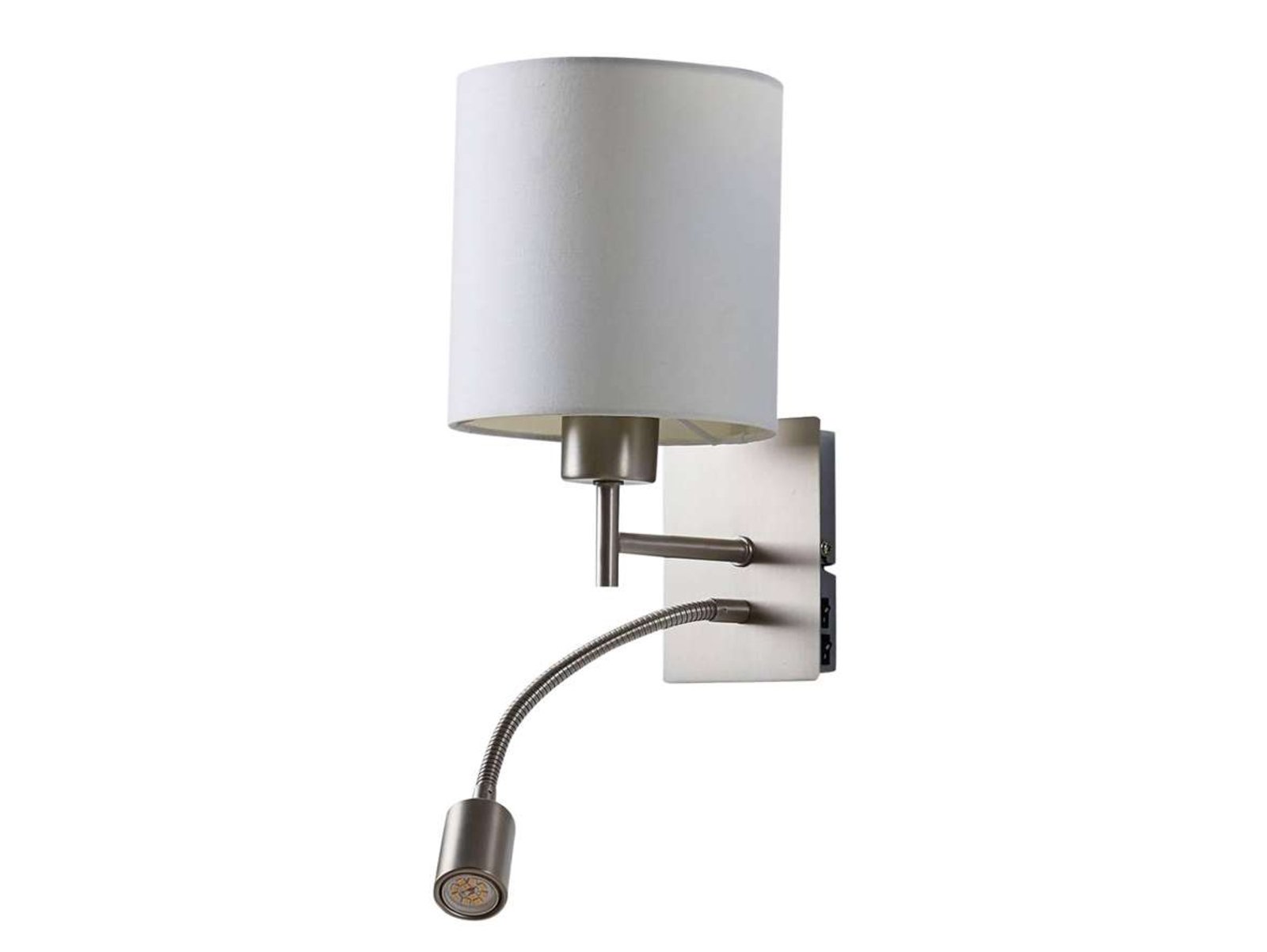 Camilo Wall Lamp Nickel/White - Lindby