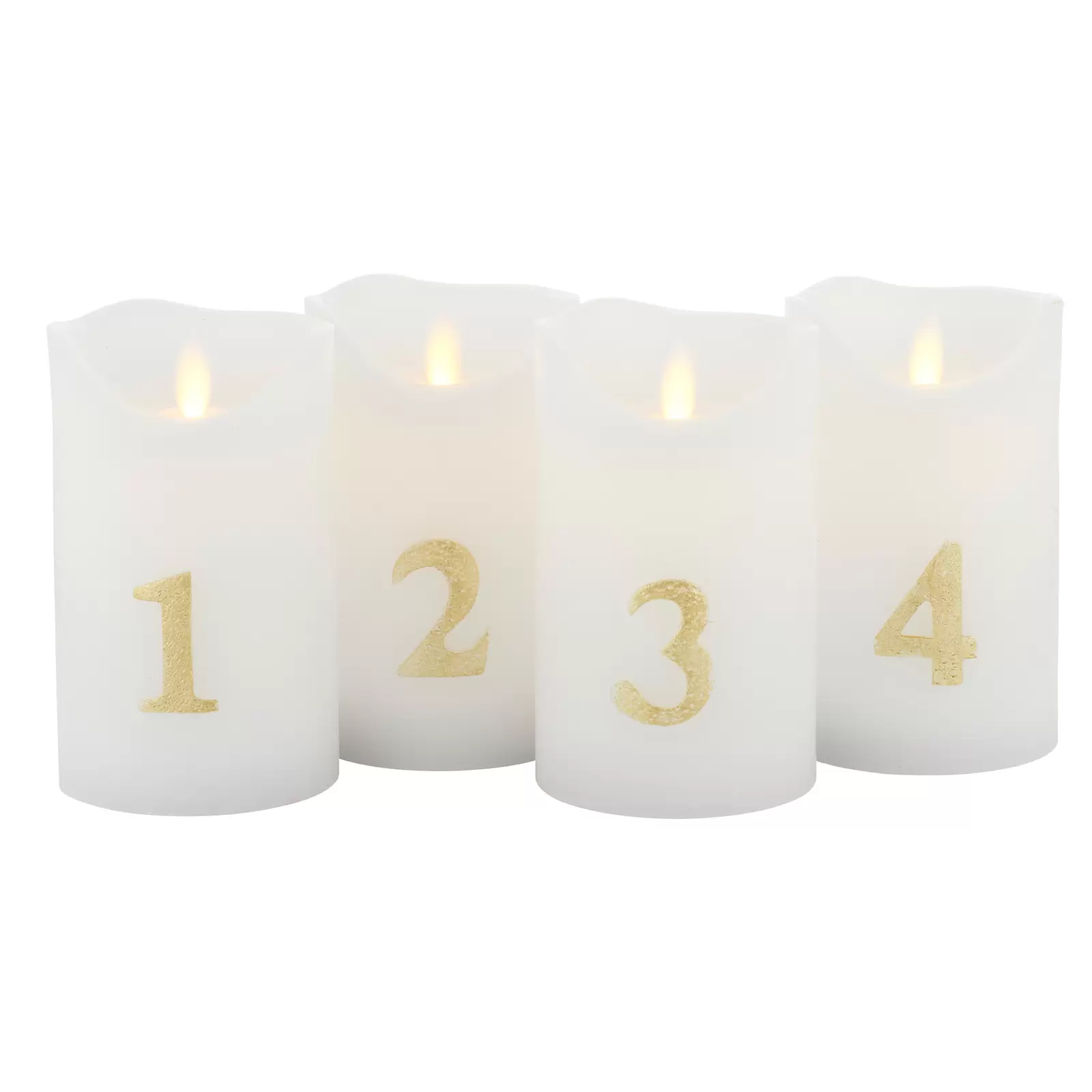 Sara bougies de l'Avent - 4 bougies led H12,5cm - La Petite Scandinave