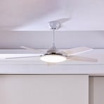 Lucande LED mennyezeti ventilátor Divian, fehér, DC, csendes, CCT