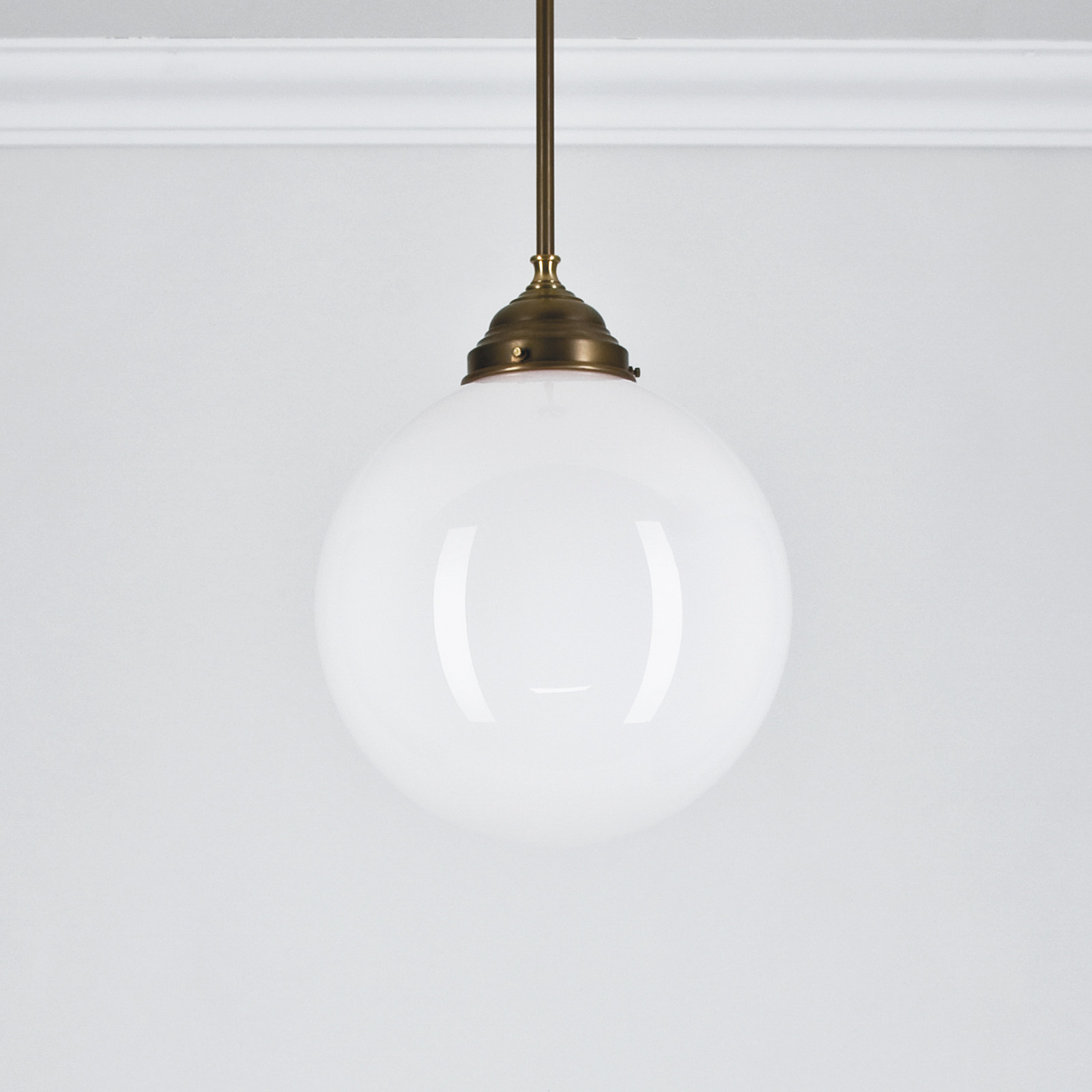 Berliner Messinglampen PS45 viseća lampa, nikl/opal, s jednom žaruljom, Ø 25 cm, E27 - Kuhinja - Antički - Matt nikl, opal - Mjed
