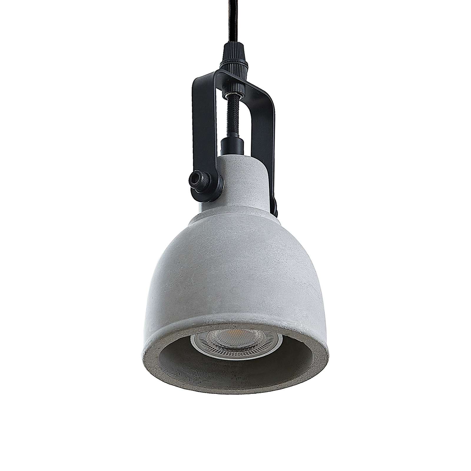 Lindby Amilia hanging, concrete lampshades 5-bulb
