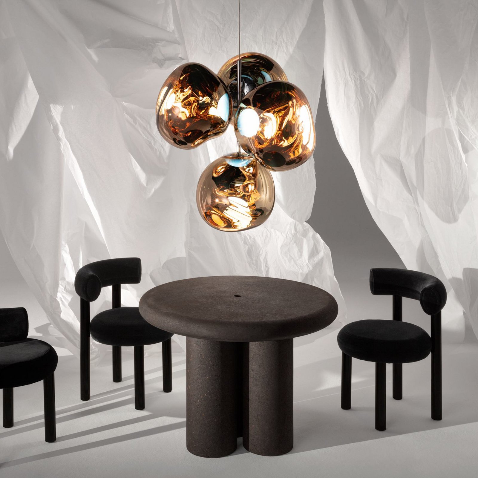 Tom Dixon Lampadario a LED Melt Chandelier, color oro