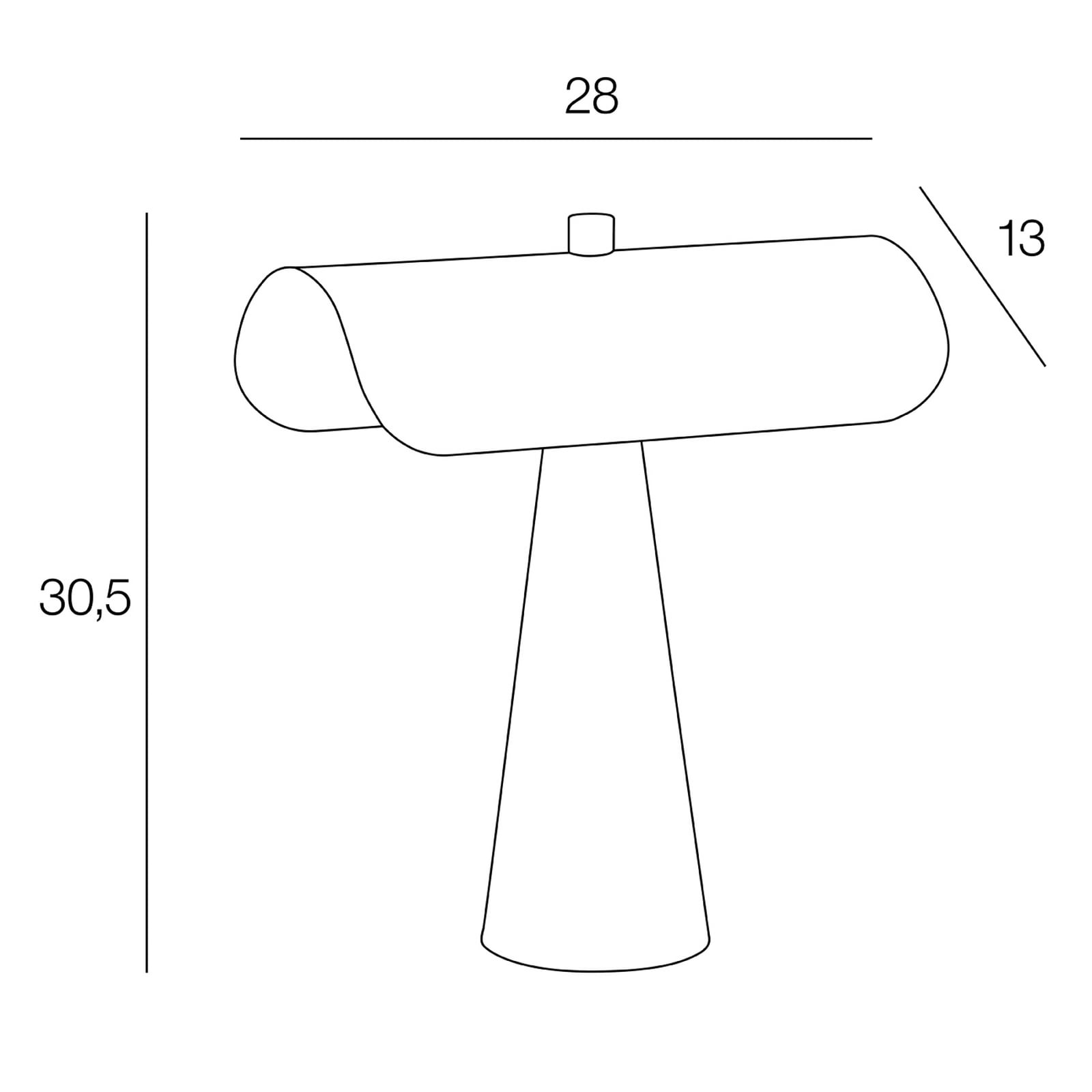 Bordlampe Billie, matt elfenbensfarget, 30 cm, metall Bordlampe Billie, matt elfenbensfarget, 30 cm, metall