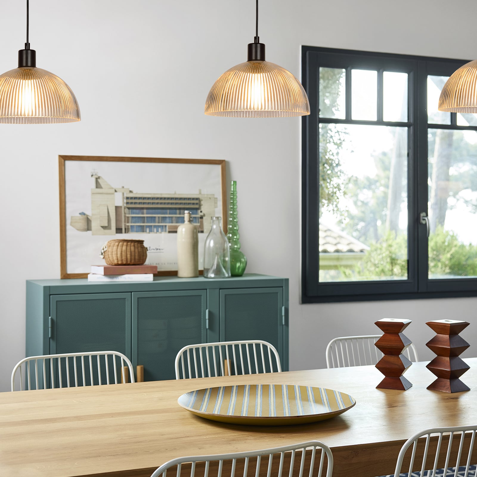 Suspenzijska svjetiljka Duomo, prozirna/crna, Ø 25 cm - Corep SAS Suspenzijska svjetiljka Duomo, prozirna/crna, Ø 25 cm - Corep SAS