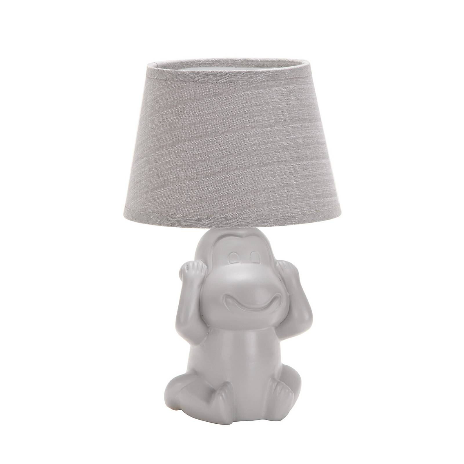 Tischleuchte Monkey, grau, Keramik, 28 cm hoch, E14