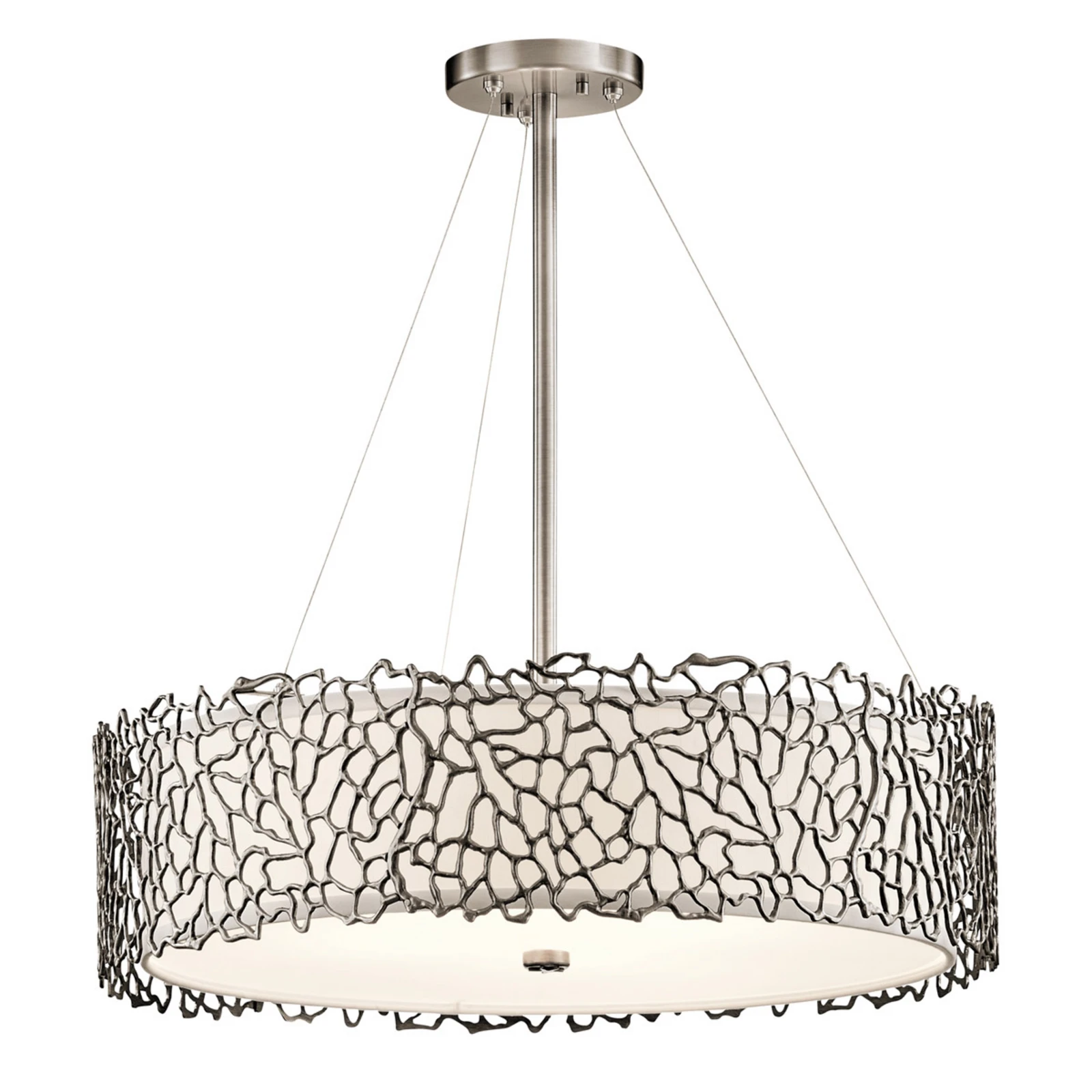 Ασημένια κρεμαστή λάμπα Coral 55,9 cm