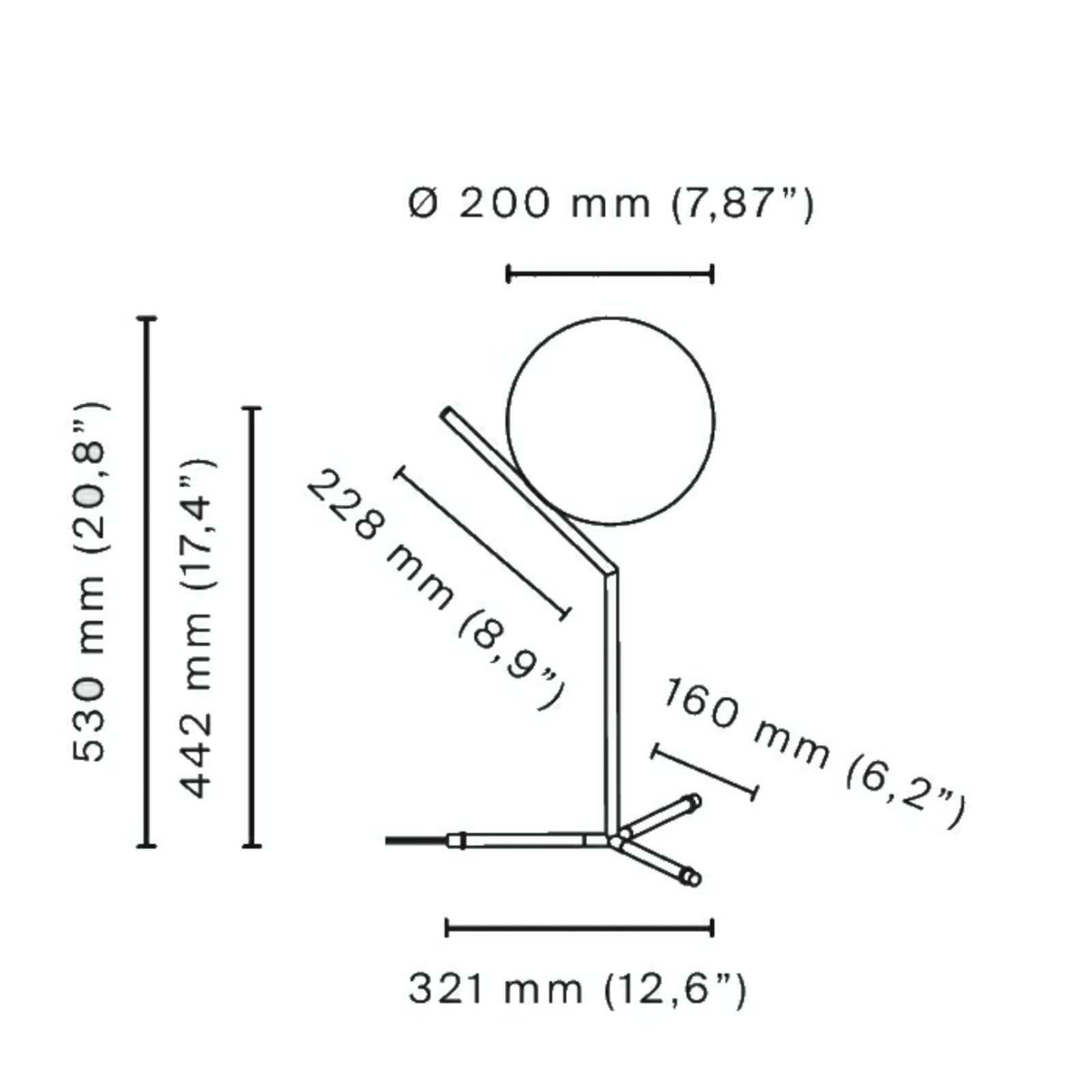 IC T1 Lámpara de Sobremesa Alto Cromo - Flos