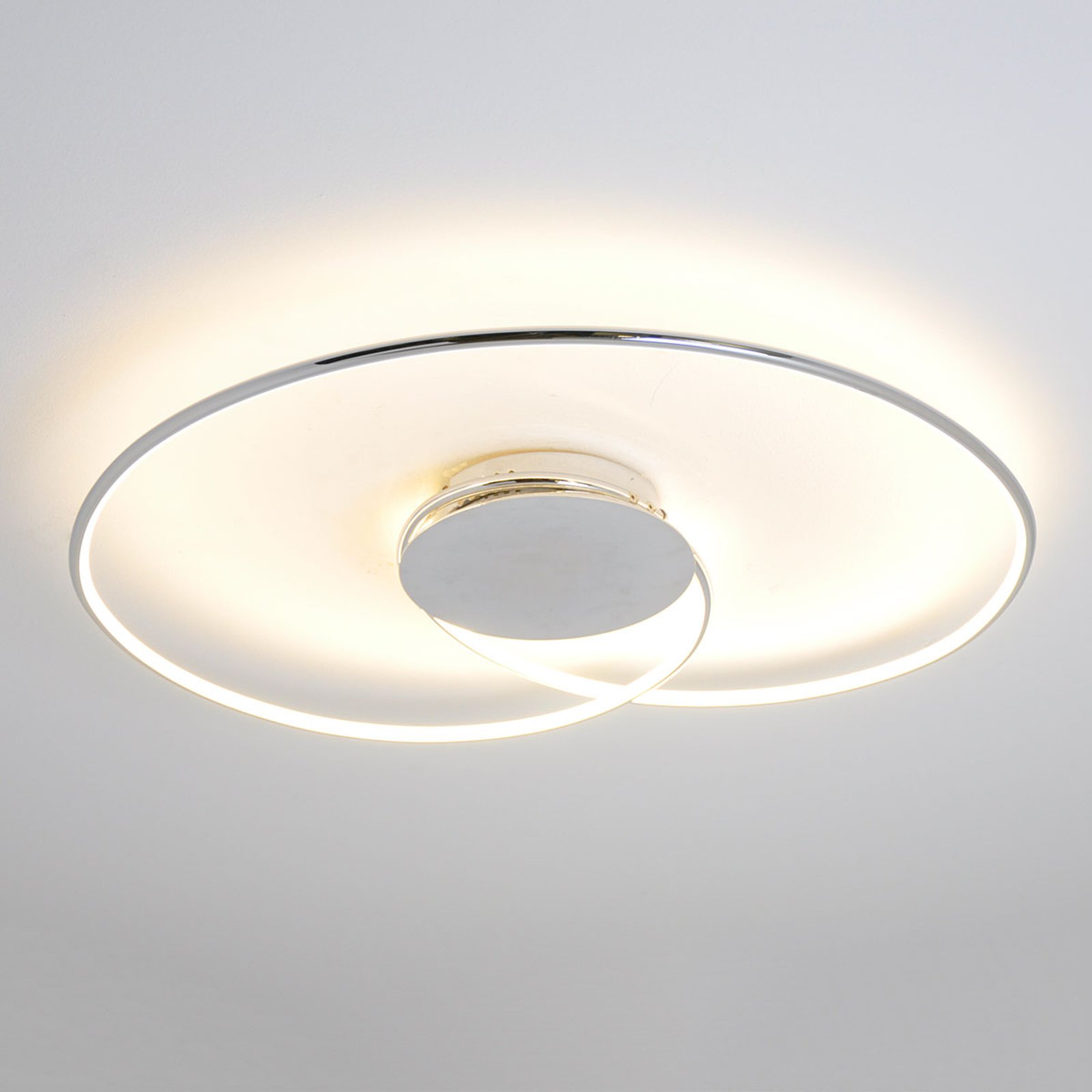 Lindby LED ceiling lamp Joline, 74 cm, chrome-coloured, metal