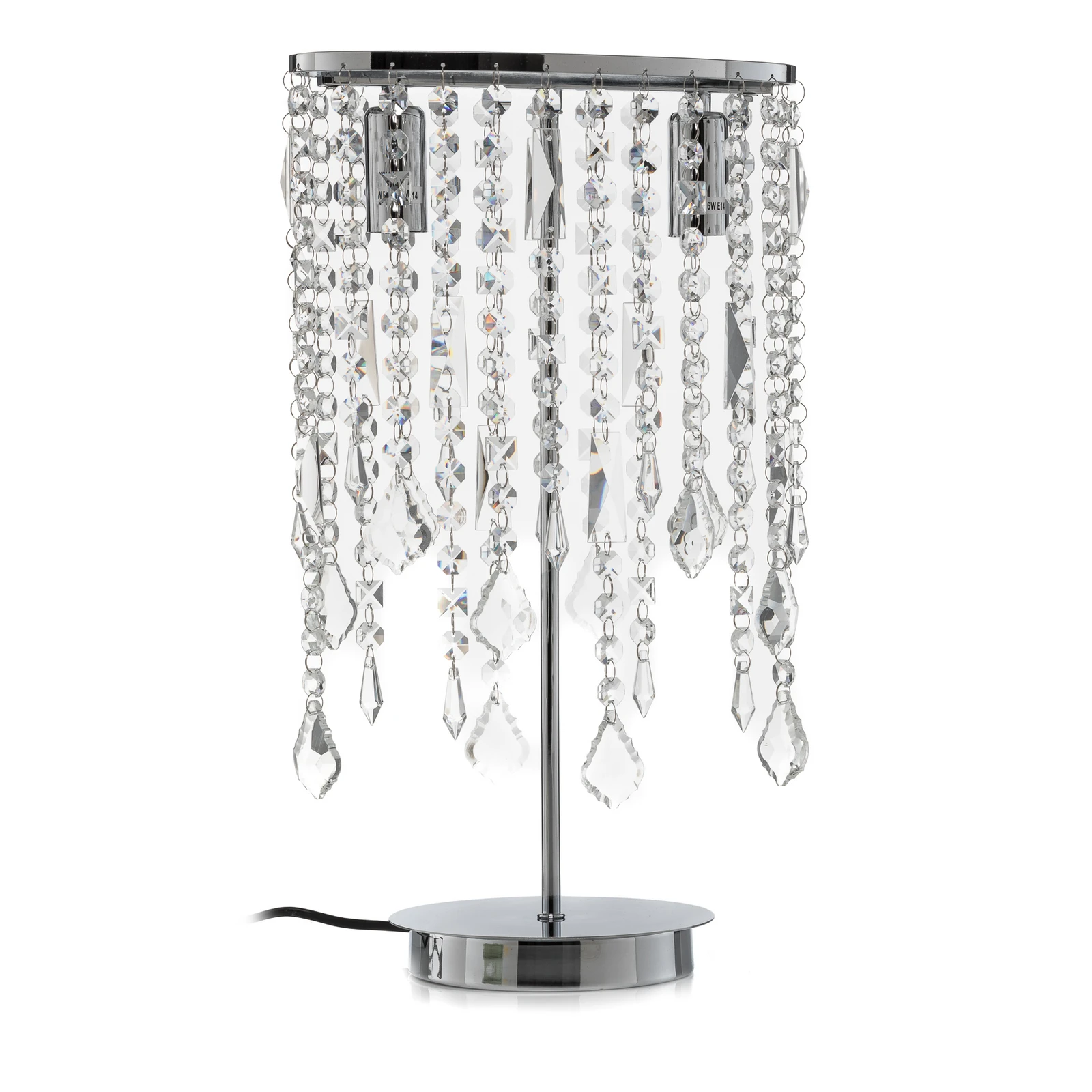 Tafellamp Laila met kristallen hangelement, 2-lamps