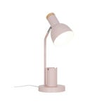 Stolna lampa Devone, prašnjavo ružičasta, visina 43 cm, metalna