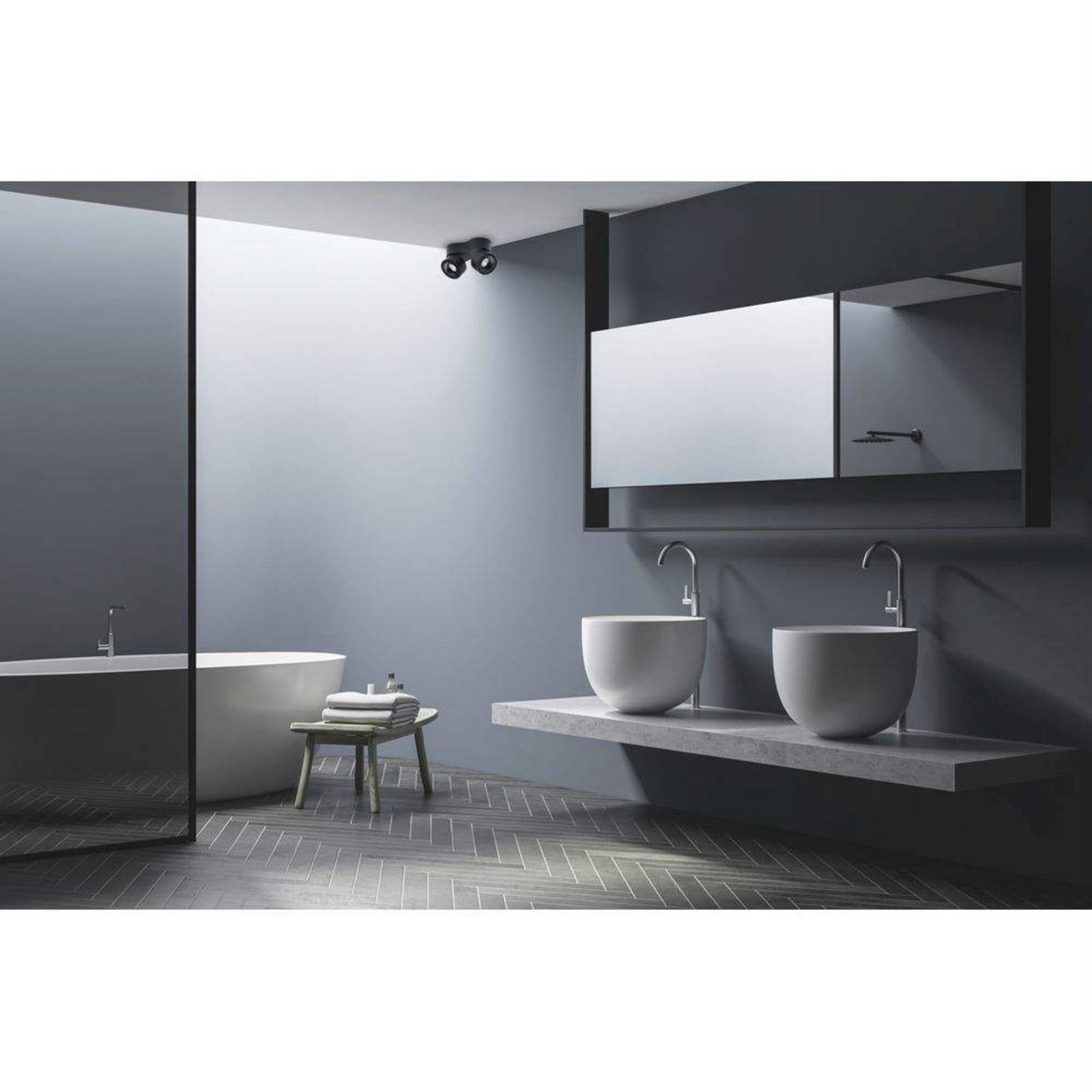Easy W275 LED Plafond 2700K Black ANTIDARK - Vardagsrum - Aluminium