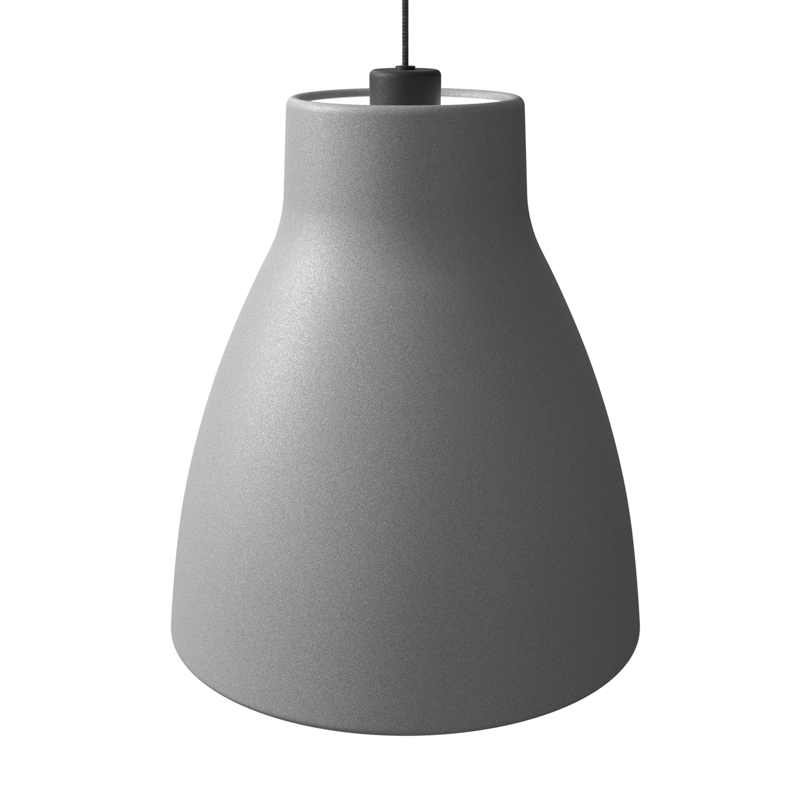 Gong pendant light with metal shade