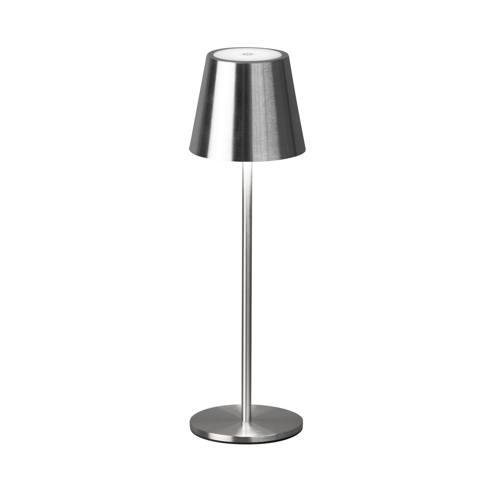 LED-Akku-Tischleuchte Viletto, nickelfarben, IP54