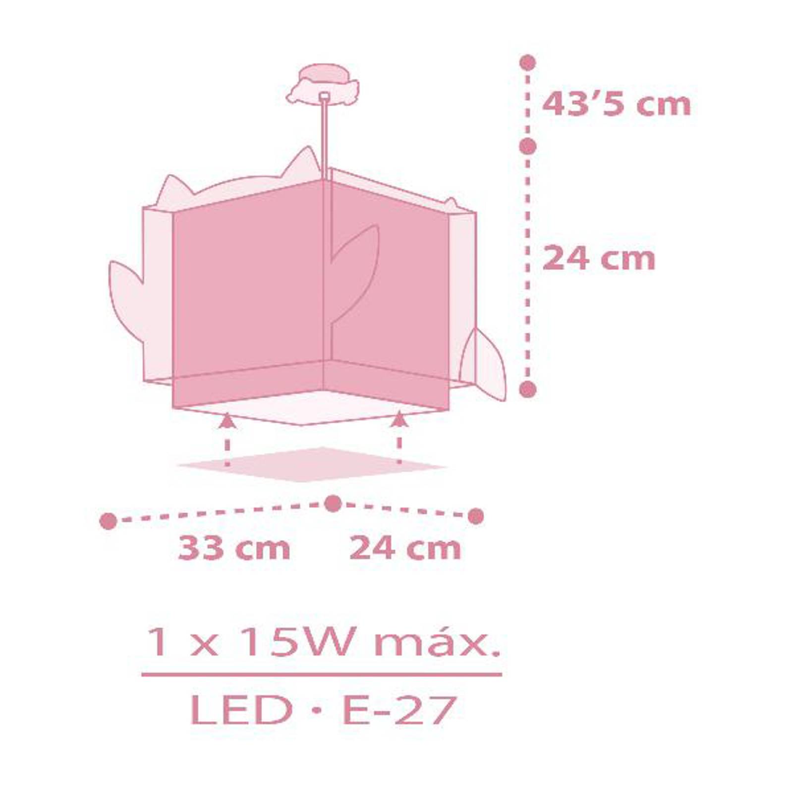 Dalber Hängeleuchte Little Owl, rosa, E27 günstig online kaufen