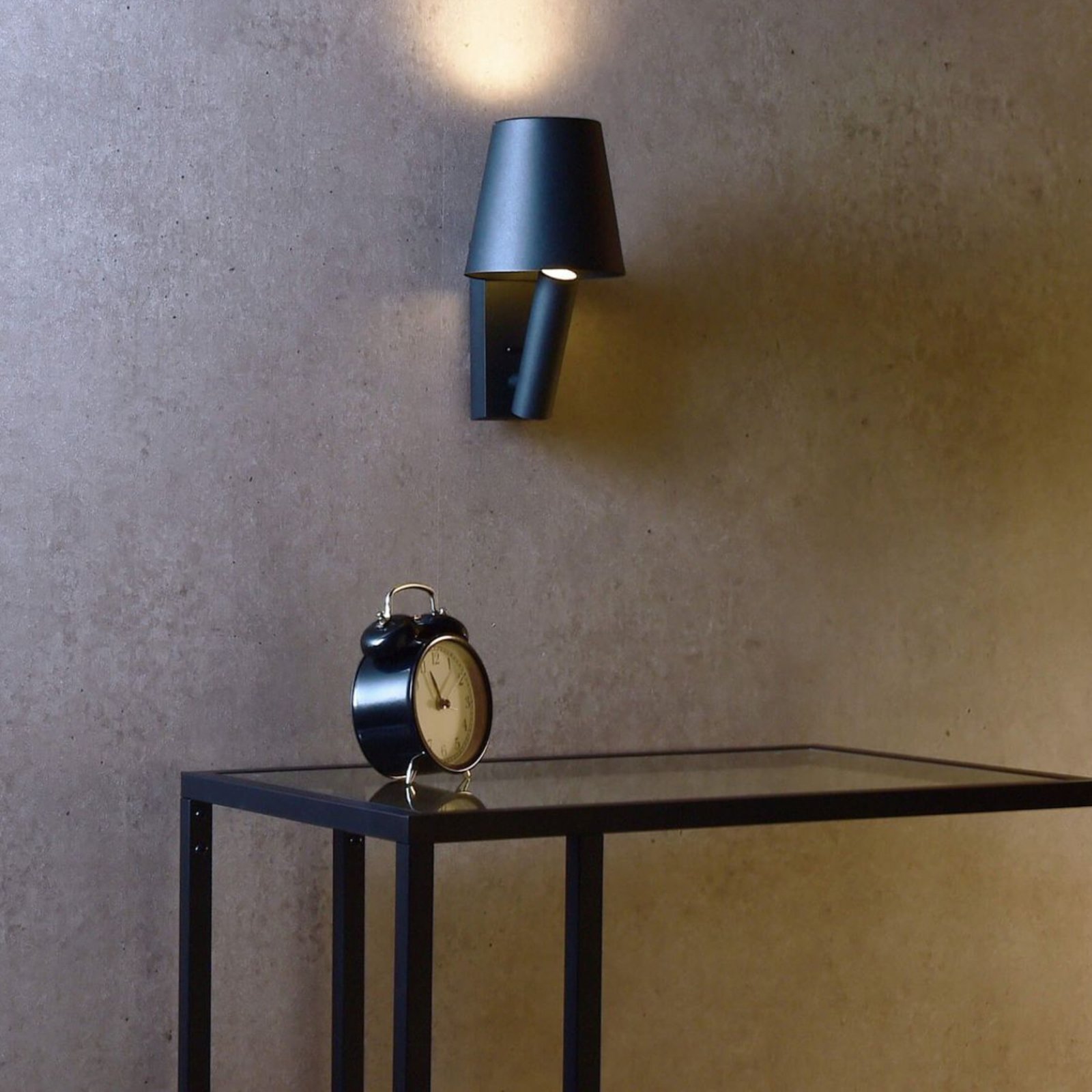 Candeeiro de parede LED Alwa 1 com projetor, preto