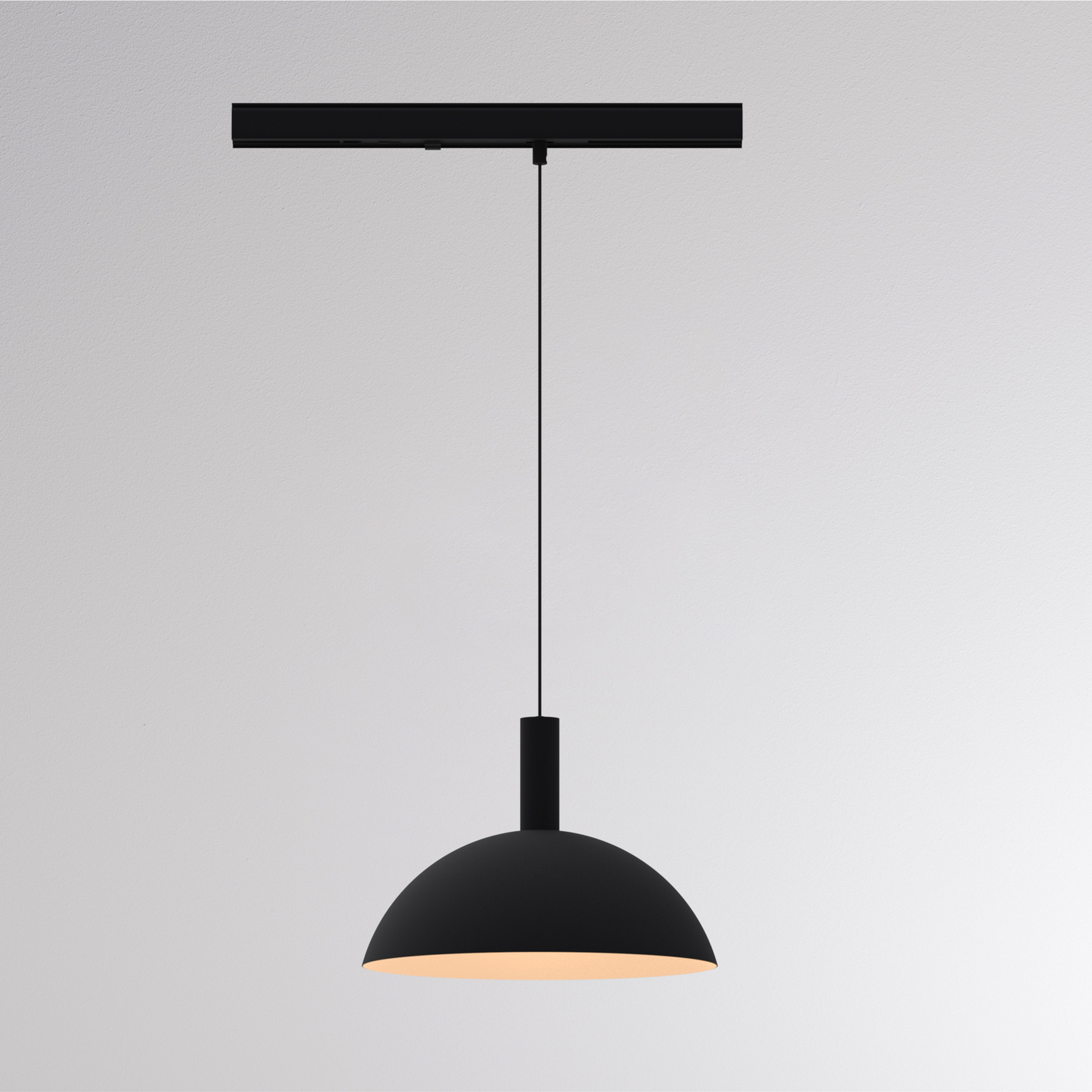 Suspension sur rail LED LORA II, noir, Ø 24 cm, 40°, CCT, triphasé