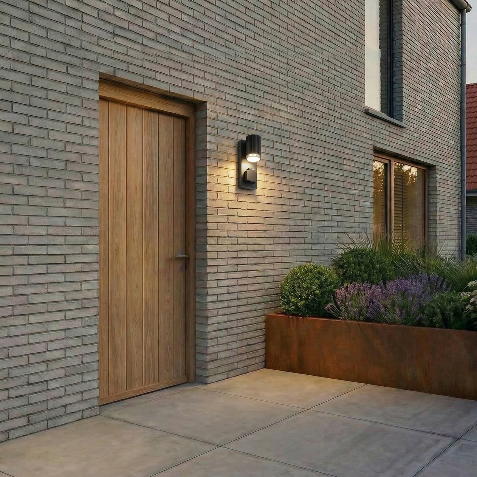 Lindby Enerio kültéri fali lámpa, fekete, csatlakozóaljzattal, GU10, IP44 Lindby Enerio kültéri fali lámpa, fekete, csatlakozóaljzattal, GU10, IP44